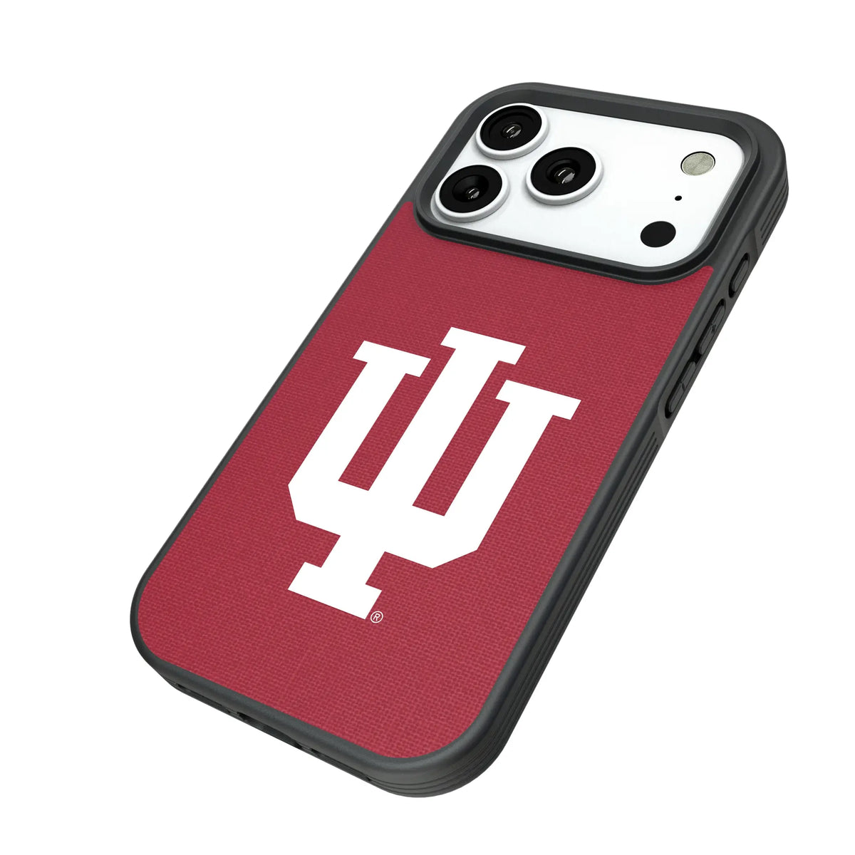 Indiana University Hoosiers Solid iPhone Bump Phone Case for Apple iPhone - Isometric View#Device_iPhone 18 Pro