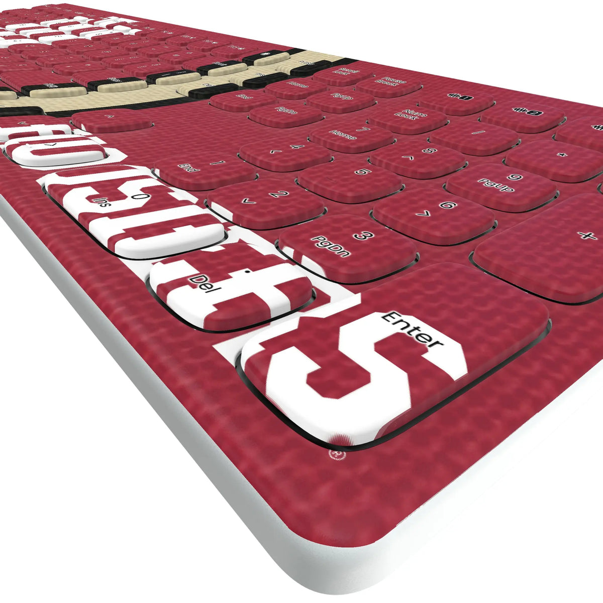 Indiana University Hoosiers Stripe KKB605 Curved Wireless Keyboard - Detail