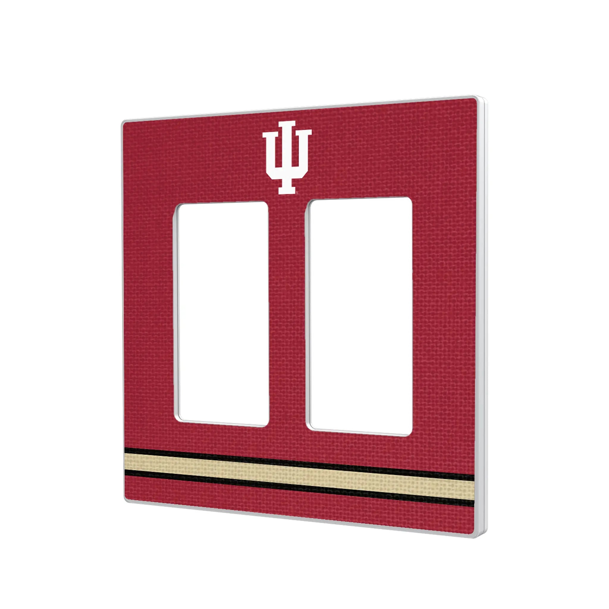 Indiana University Hoosiers Stripe Hidden-Screw Light Switch Plate#Style_Double Rocker