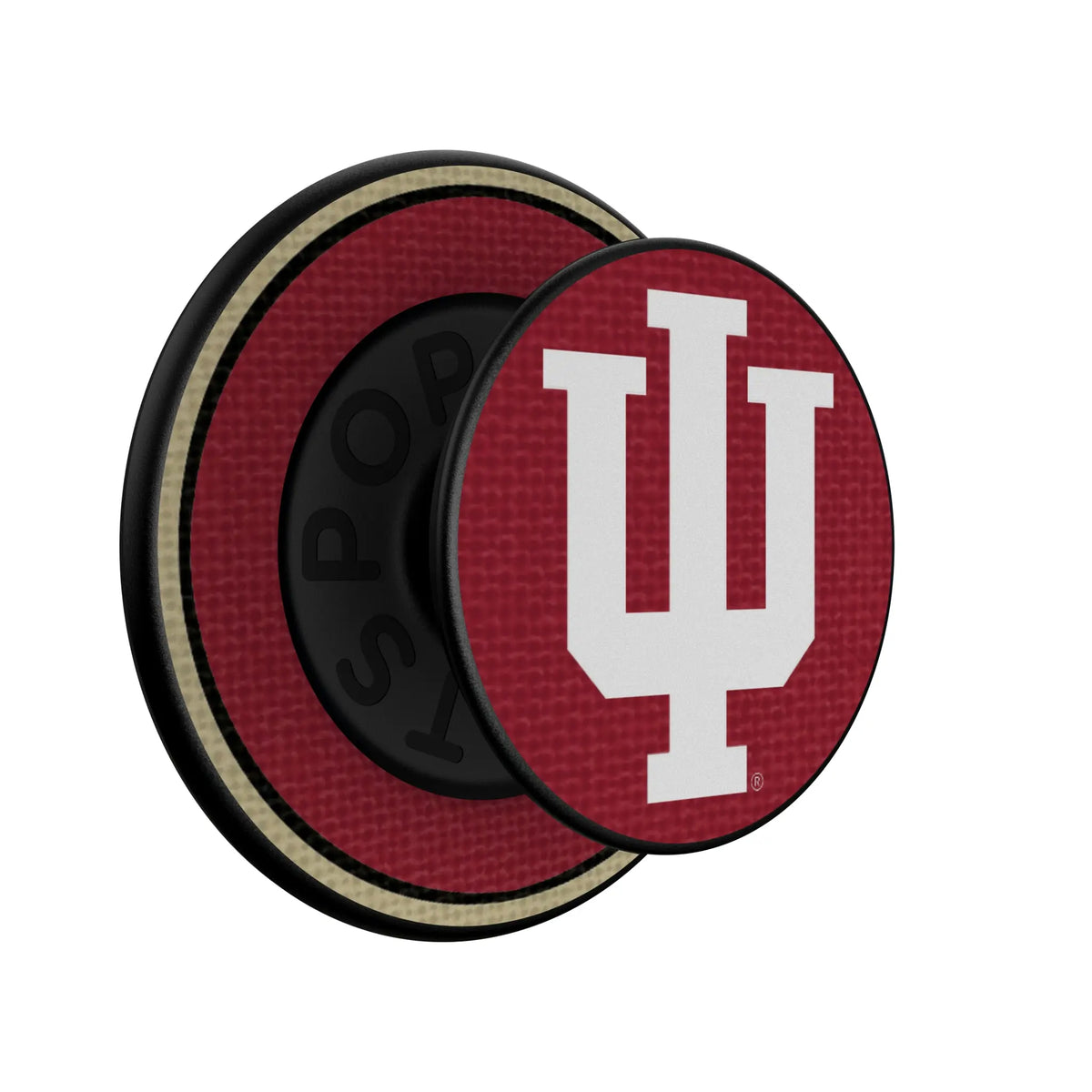 Indiana University Hoosiers Stripe Popsockets Round Magnetic - Isometric View