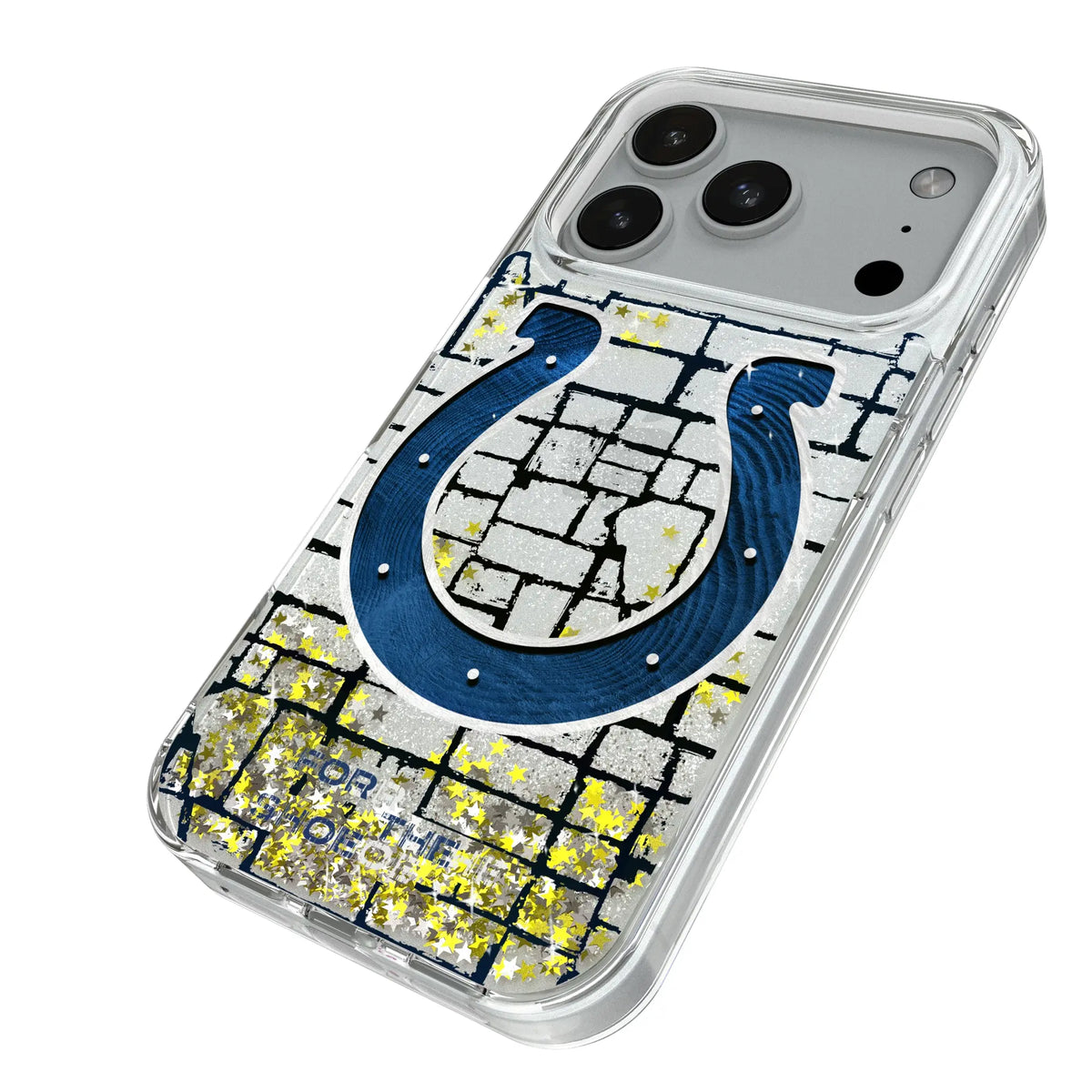 Indianapolis Colts Brick iPhone Glitter Phone Case for Apple iPhone - Isometric View#Device_iPhone 18 Pro