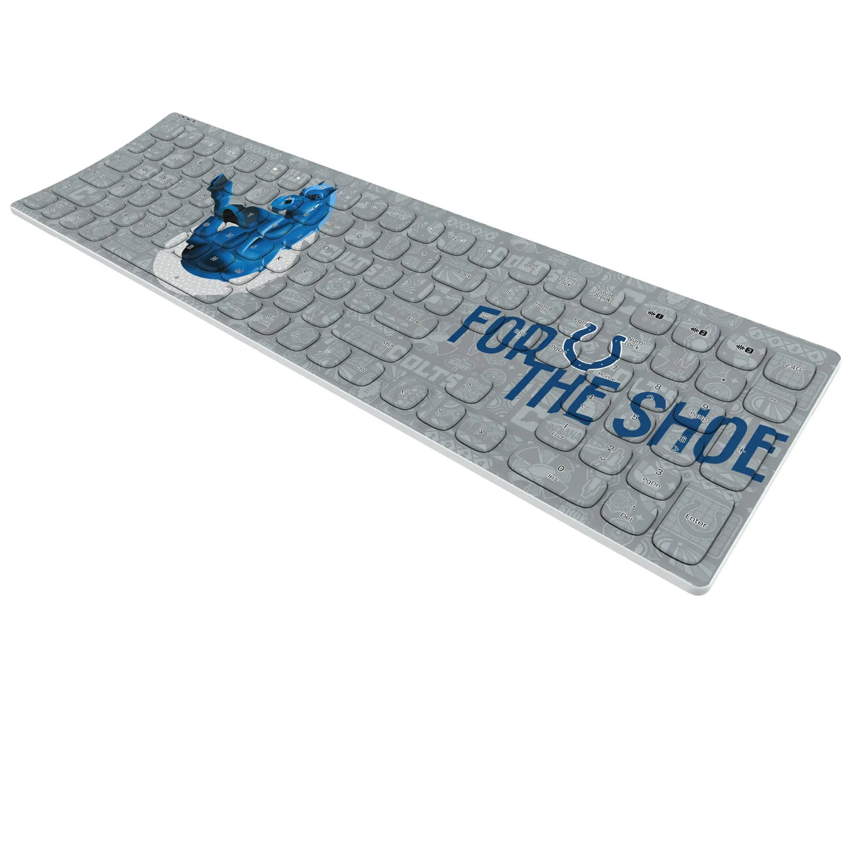 Indianapolis Colts Deco KKB605 Curved Wireless Keyboard - Isometric View