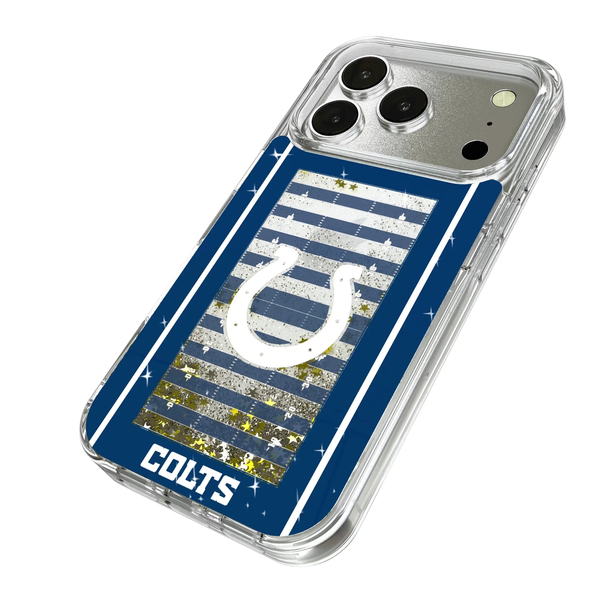 Indianapolis Colts Field iPhone Glitter Phone Case for Apple iPhone - Isometric View