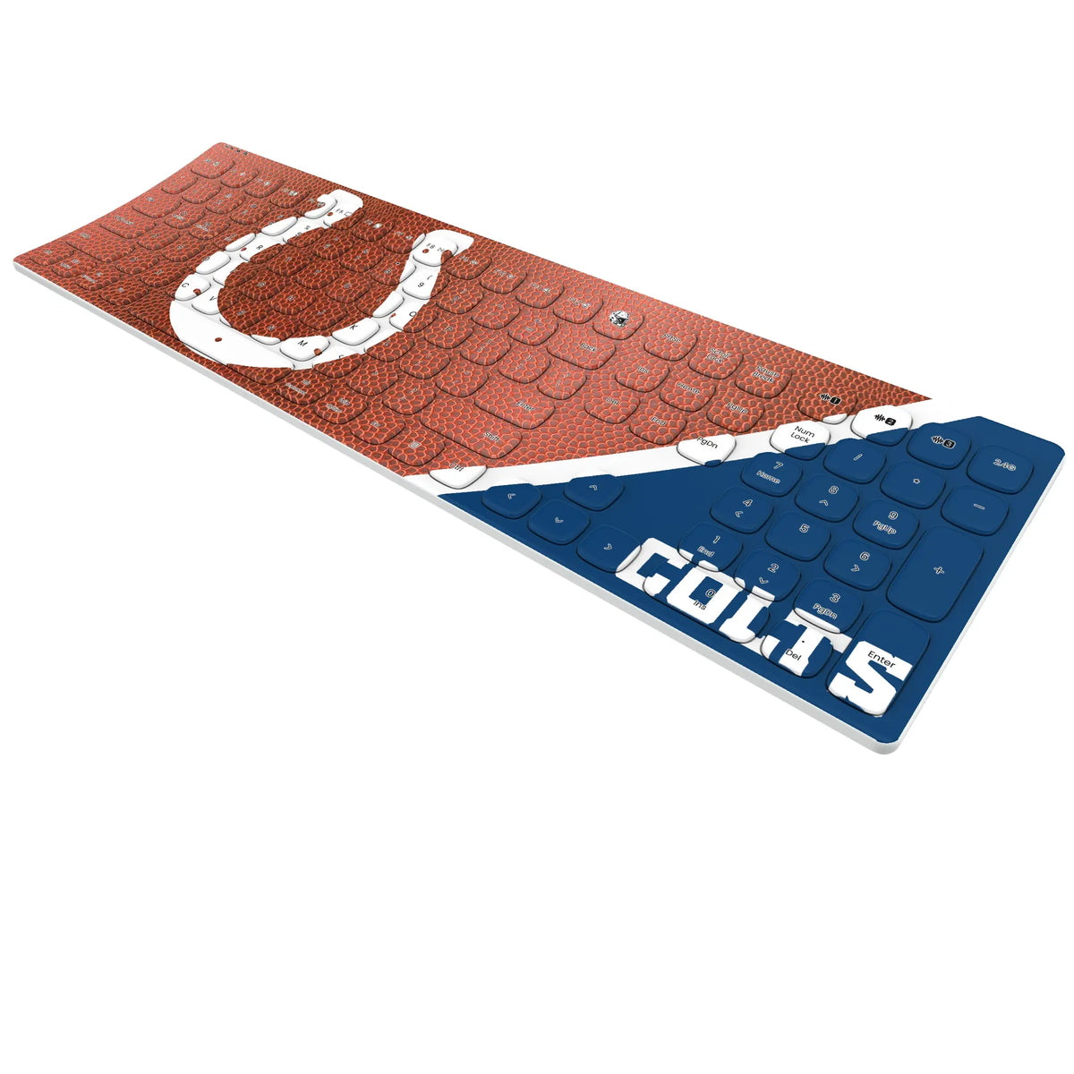 Indianapolis Colts Football KKB605 Curved Wireless Keyboard - Isometric View