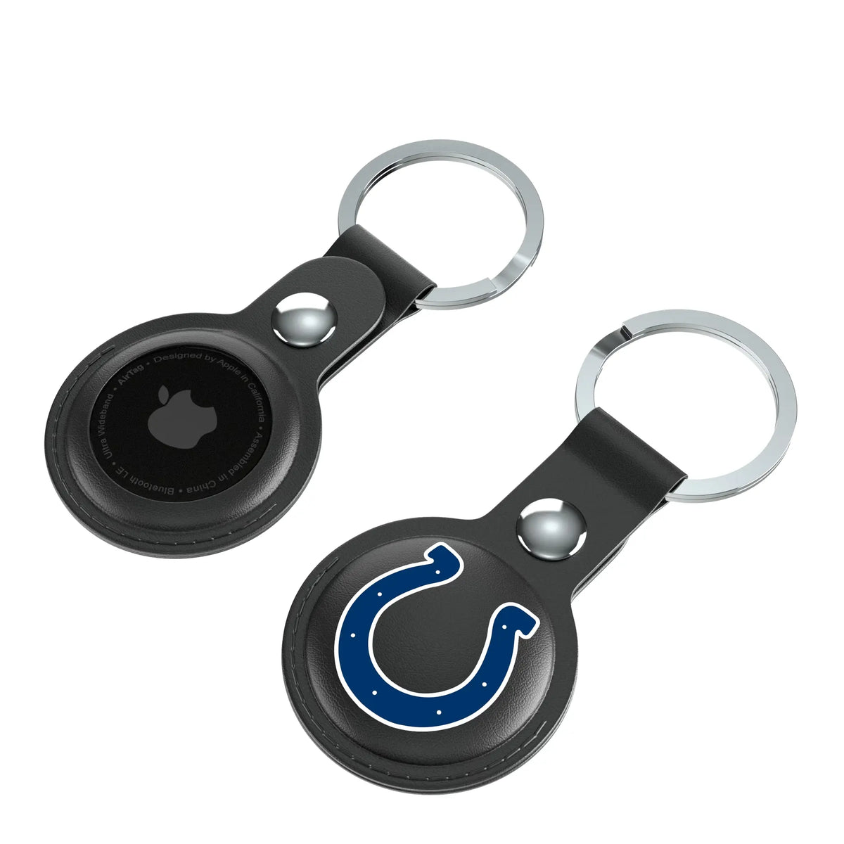 Indianapolis Colts Insignia AirTag Black Airtag Holder 2-Pack - Isometric View