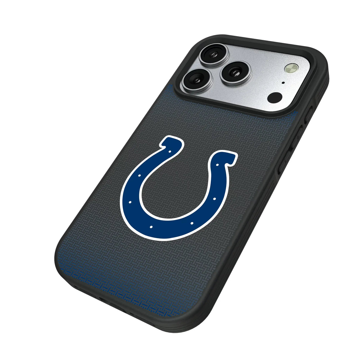 Indianapolis Colts Linen iPhone Bump Phone Case for Apple iPhone - Isometric View#Device_iPhone 17 Pro