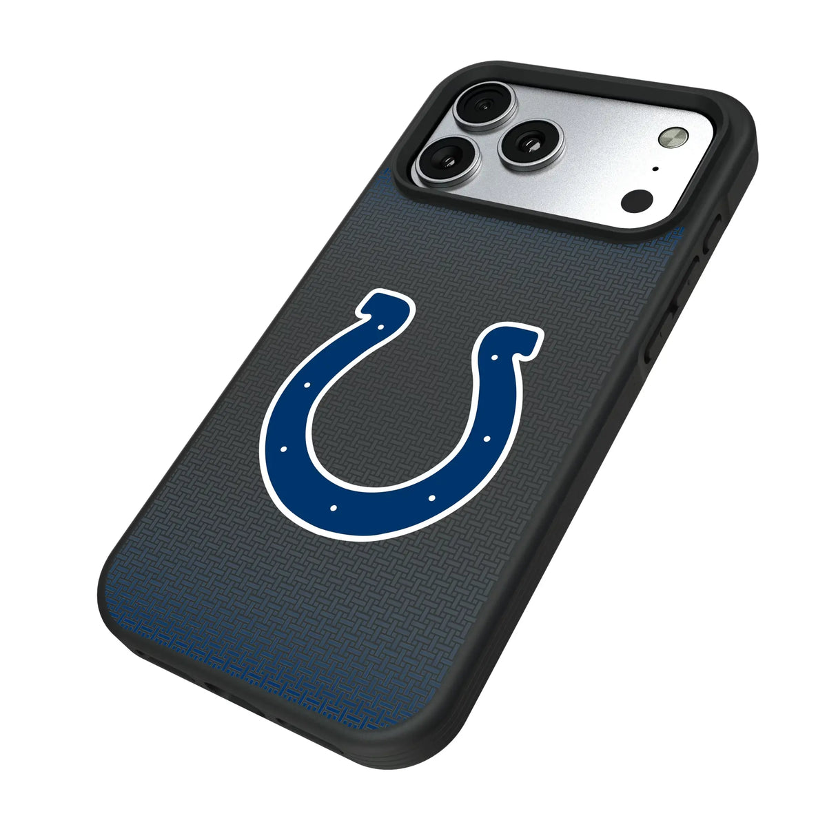 Indianapolis Colts Linen iPhone Bump Phone Case for Apple iPhone - Isometric View#Device_iPhone 17 Pro Max
