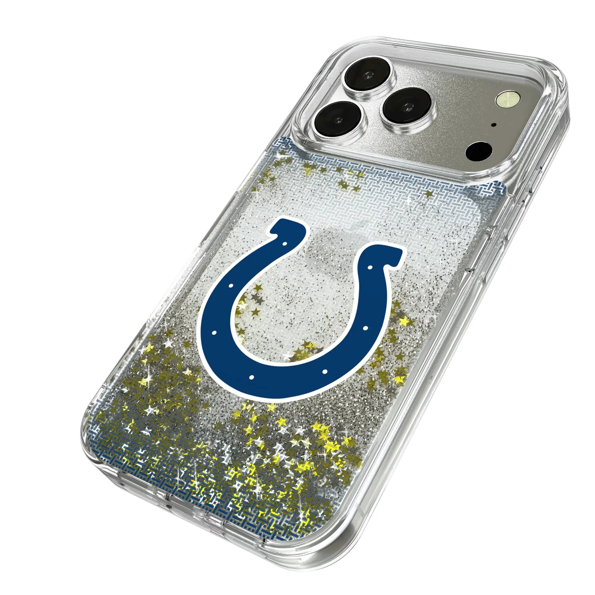 Indianapolis Colts Linen iPhone Glitter Phone Case for Apple iPhone - Isometric View