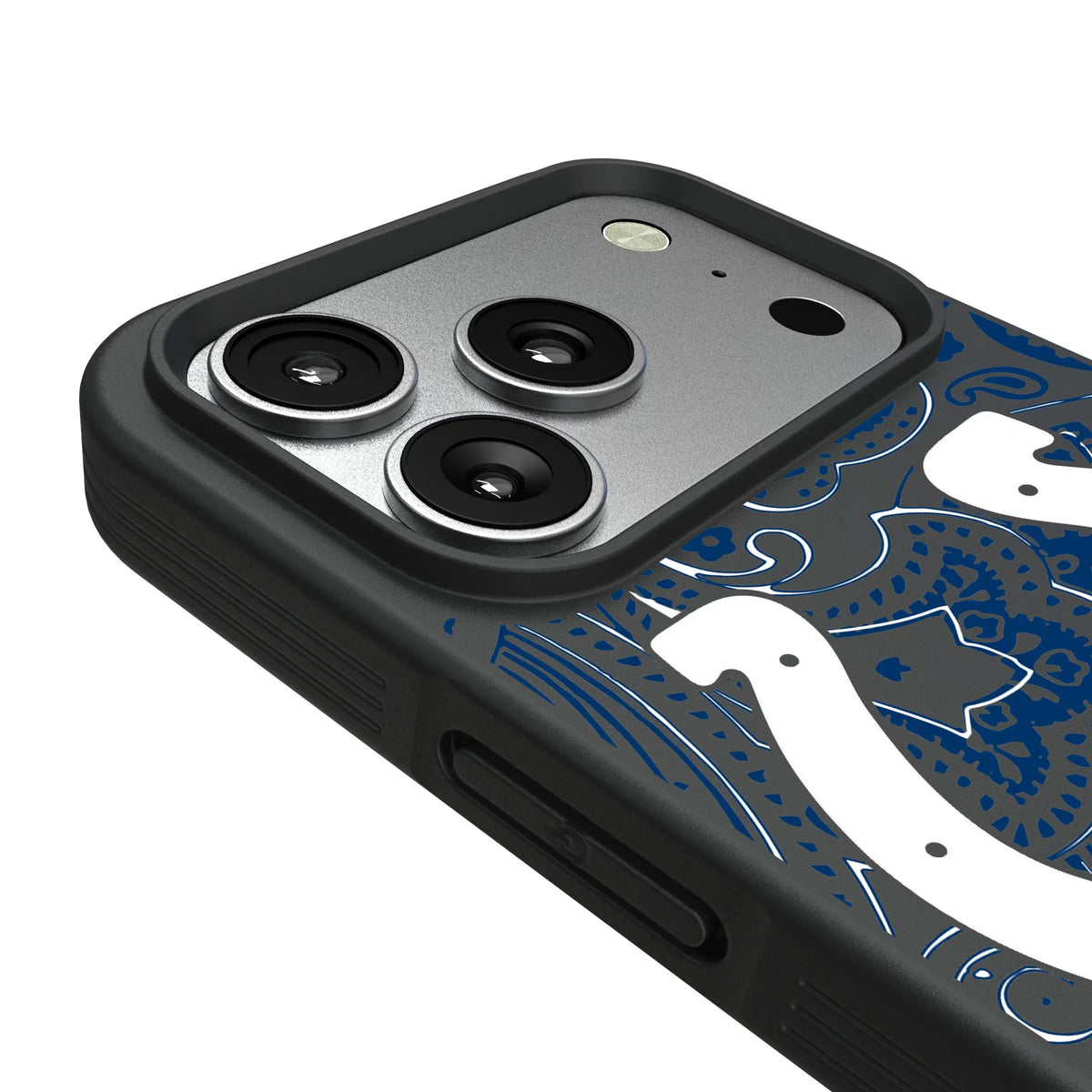 Indianapolis Colts Paisley iPhone Bump Phone Case for Apple iPhone - Detail#Device_iPhone 17 Pro