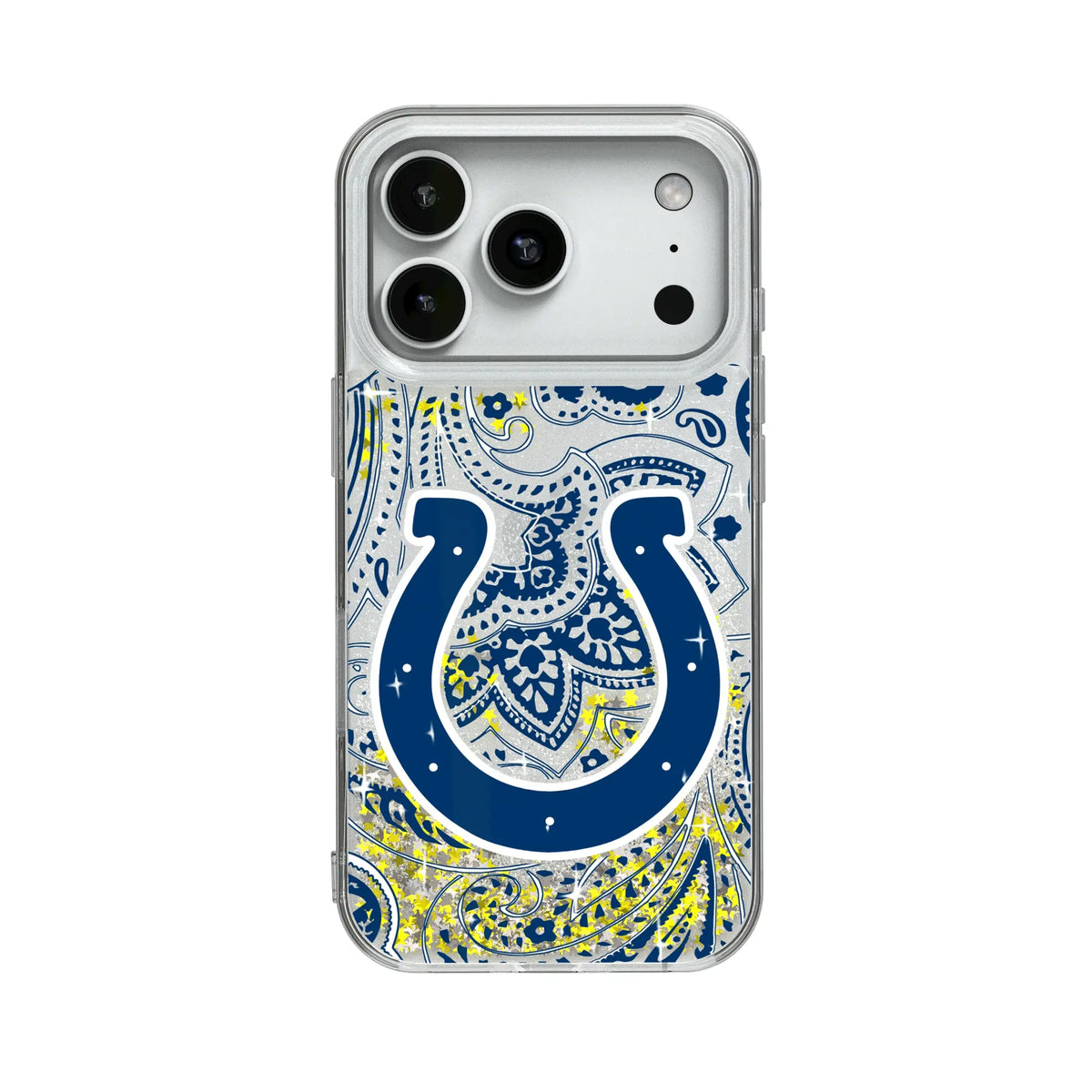 Indianapolis Colts Paisley Glitter Phone Case for Apple iPhone