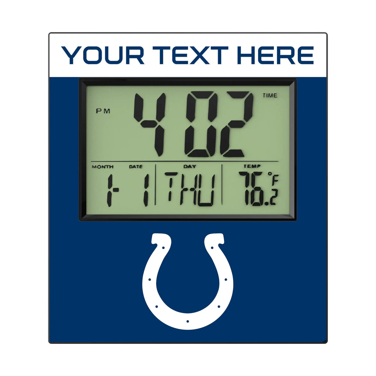 Indianapolis Colts Personalized Color Block Wall Clock