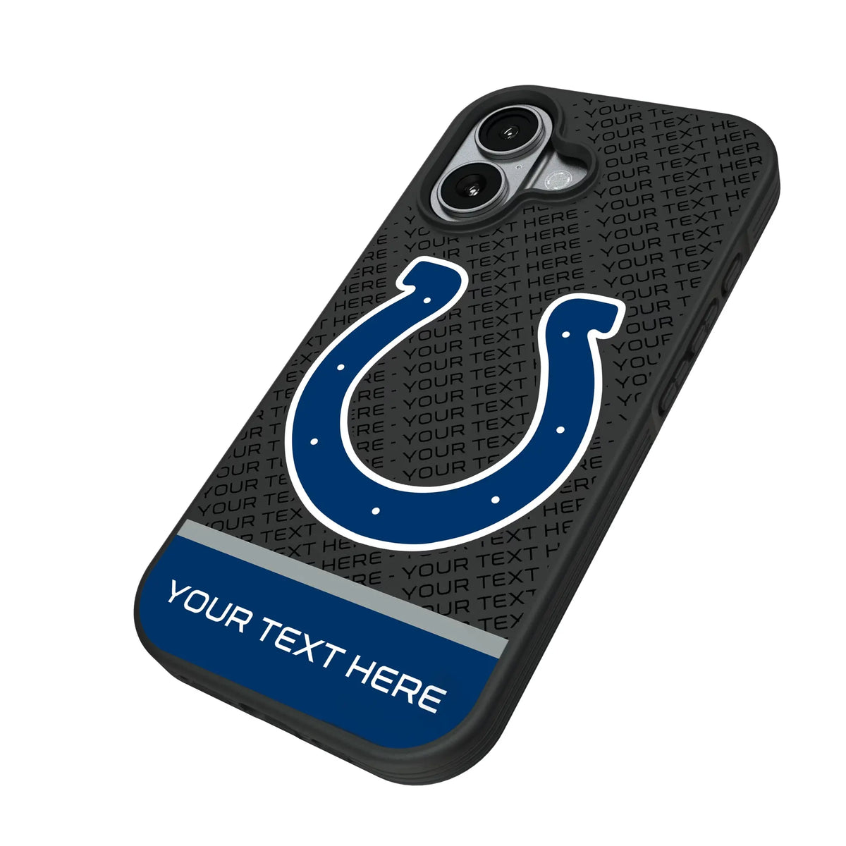 Indianapolis Colts Personalized EndZone Plus iPhone Bump Phone Case for Apple iPhone - Isometric View#Device_iPhone 17