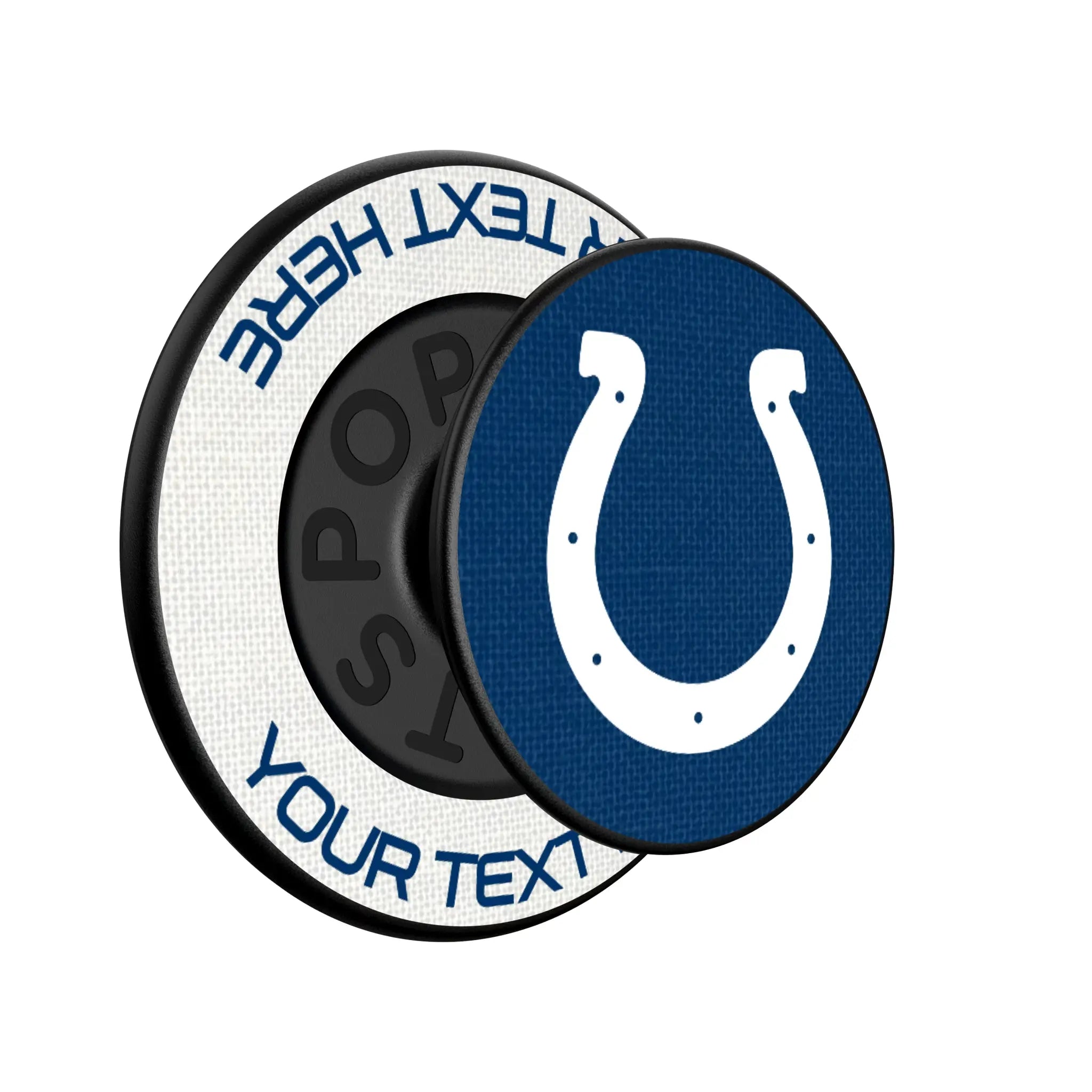 Indianapolis Colts Personalized Endzone Solid Popsockets Round Magnetic - Isometric View