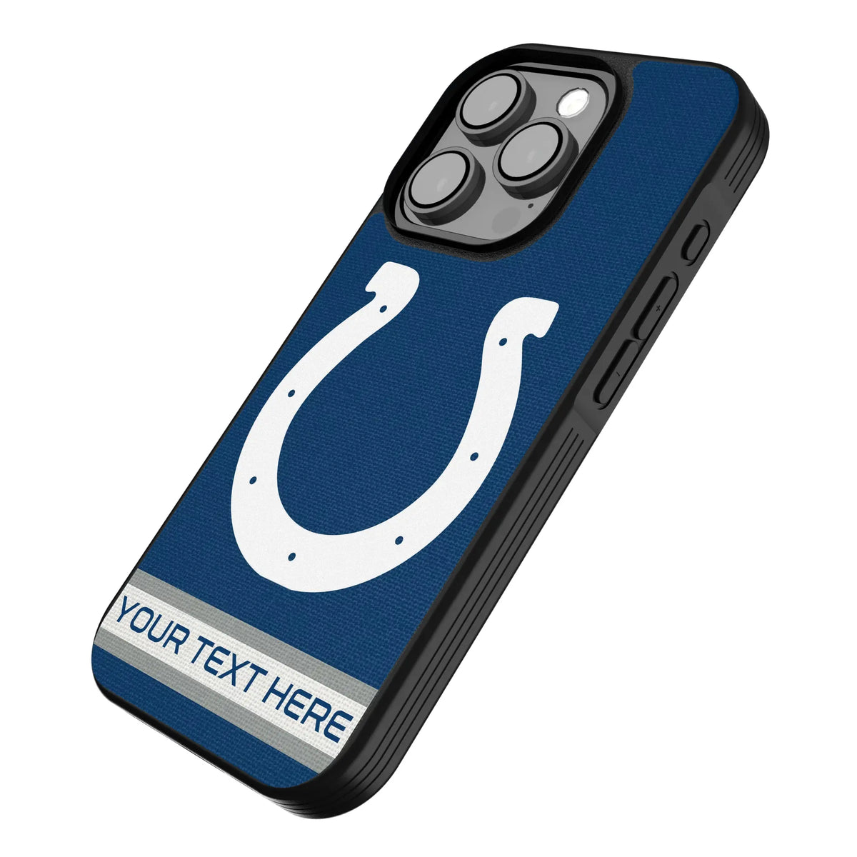 Indianapolis Colts Personalized Stripe iPhone Bump Phone Case for Apple iPhone - Isometric View