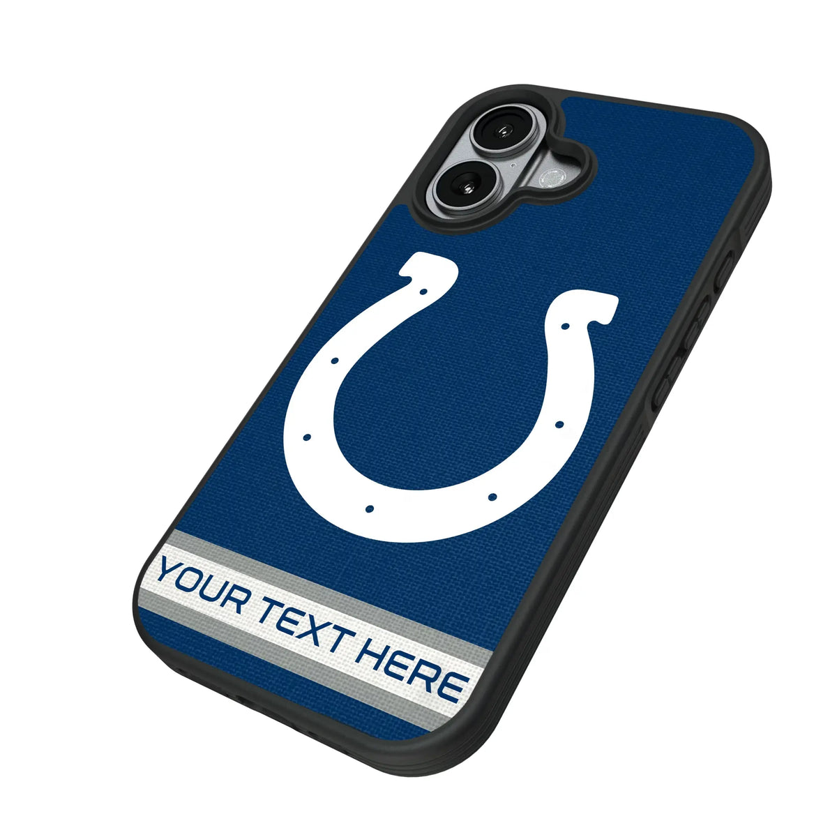 Indianapolis Colts Personalized Stripe iPhone Bump Phone Case for Apple iPhone - Isometric View#Device_iPhone 17
