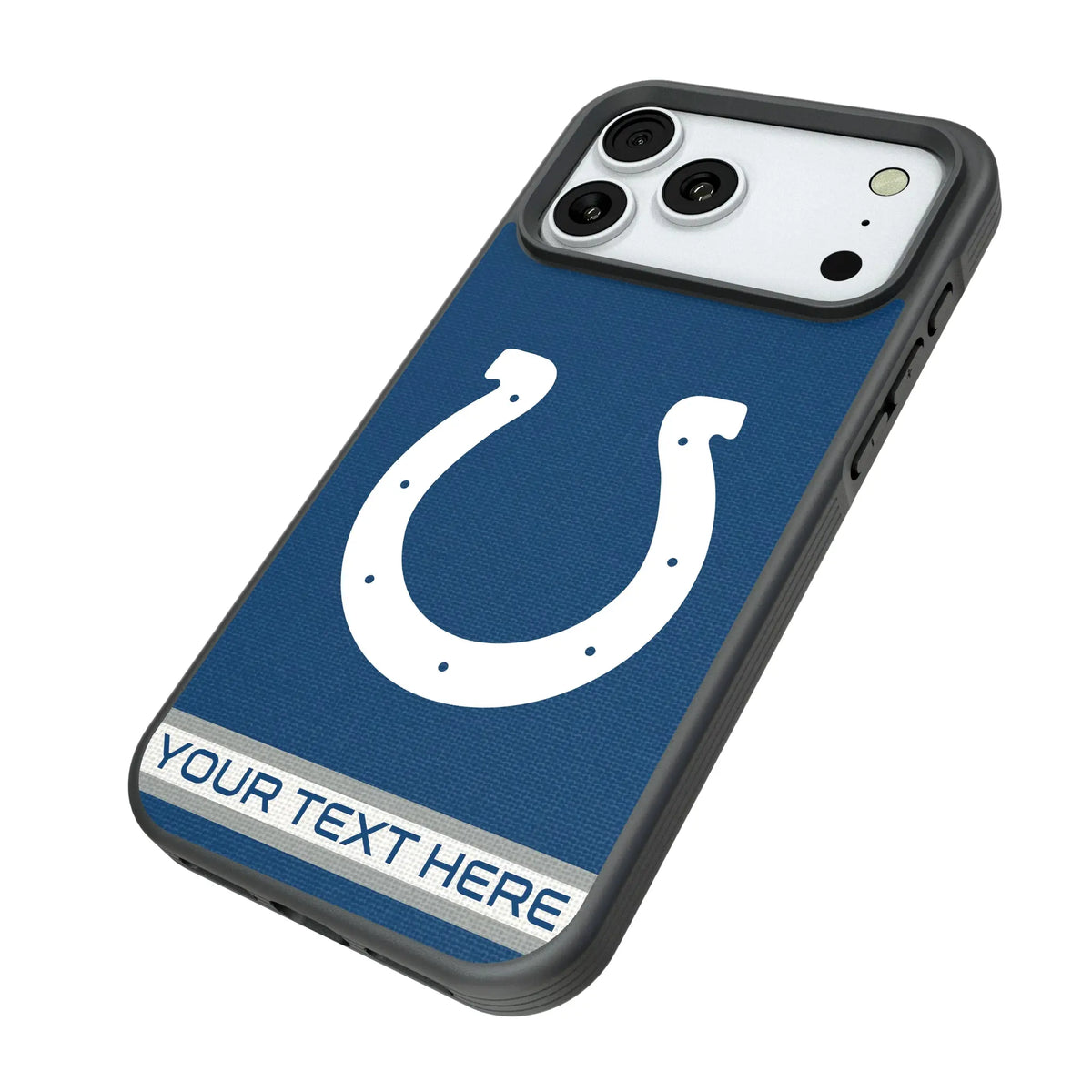 Indianapolis Colts Personalized Stripe iPhone Bump Phone Case for Apple iPhone - Isometric View#Device_iPhone 18 Pro Max
