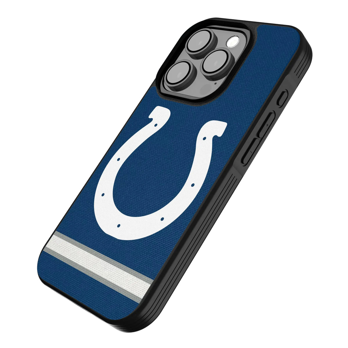 Indianapolis Colts Stripe iPhone Bump Phone Case for Apple iPhone - Isometric View