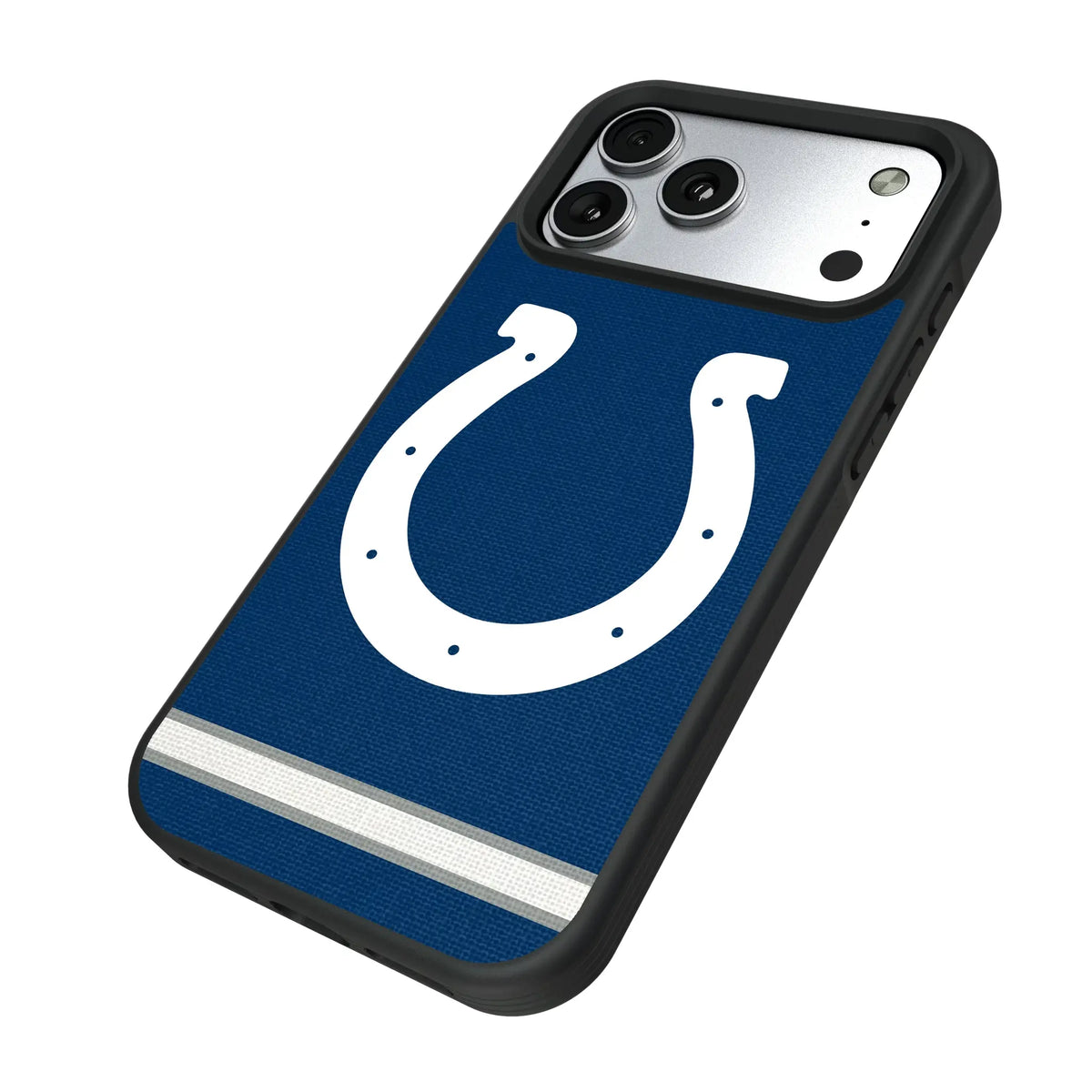 Indianapolis Colts Stripe iPhone Bump Phone Case for Apple iPhone - Isometric View#Device_iPhone 17 Pro Max