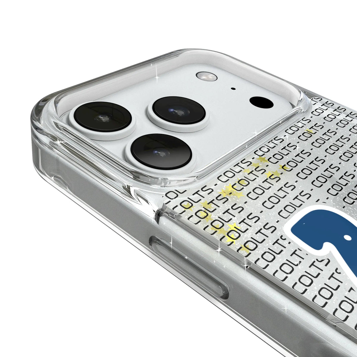 Indianapolis Colts Text Backdrop iPhone Glitter Phone Case for Apple iPhone - Detail#Device_iPhone 18 Pro