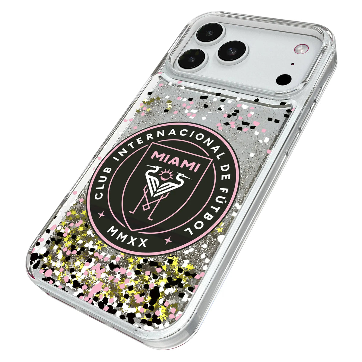Inter Miami CF Confetti iPhone Glitter Phone Case for Apple iPhone - Isometric View#Device_iPhone 18 Pro Max