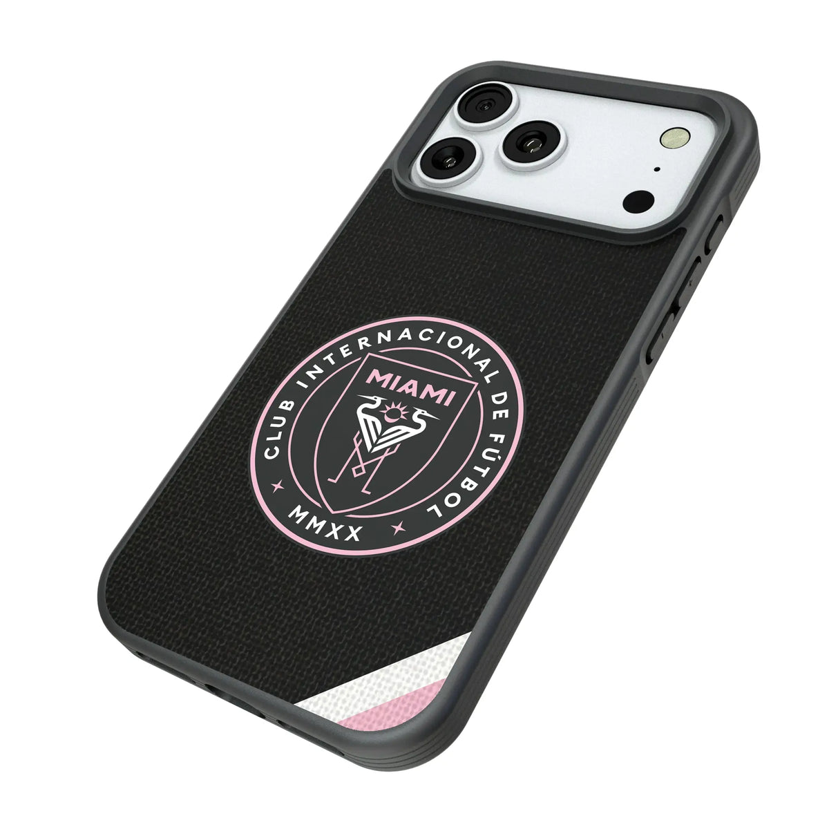 Inter Miami CF Diagonal Stripe iPhone Bump Phone Case for Apple iPhone - Isometric View#Device_iPhone 18 Pro Max