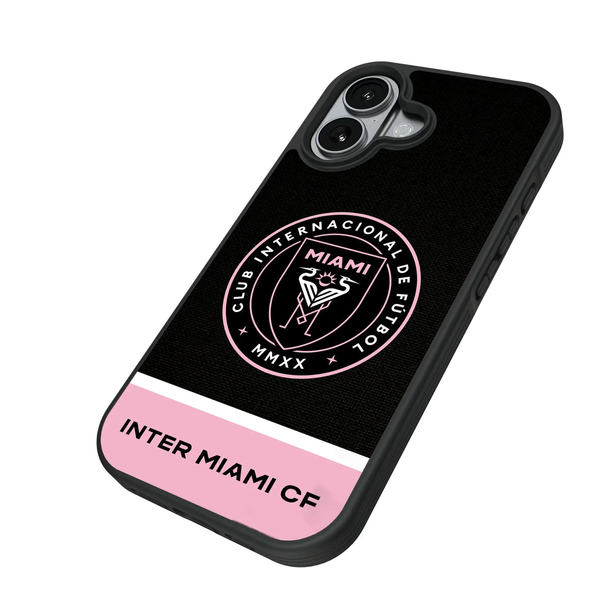 Inter Miami CF Endzone Solid iPhone Bump Phone Case for Apple iPhone - Isometric View#Device_iPhone 17