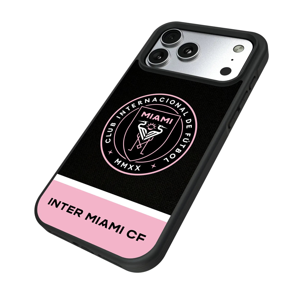 Inter Miami CF Endzone Solid iPhone Bump Phone Case for Apple iPhone - Isometric View#Device_iPhone 17 Pro Max