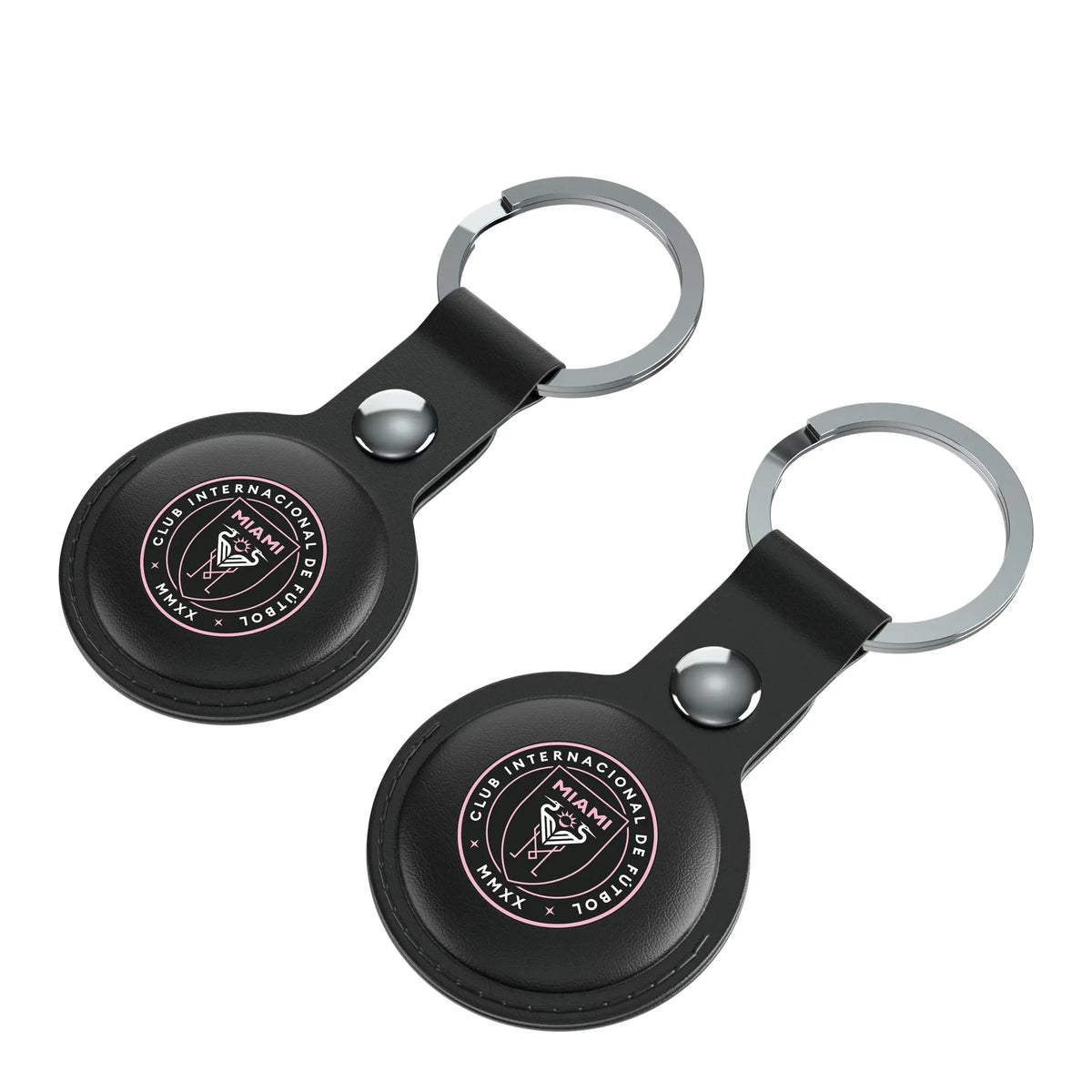 Inter Miami CF Insignia AirTag Black Airtag Holder 2-Pack - Isometric View
