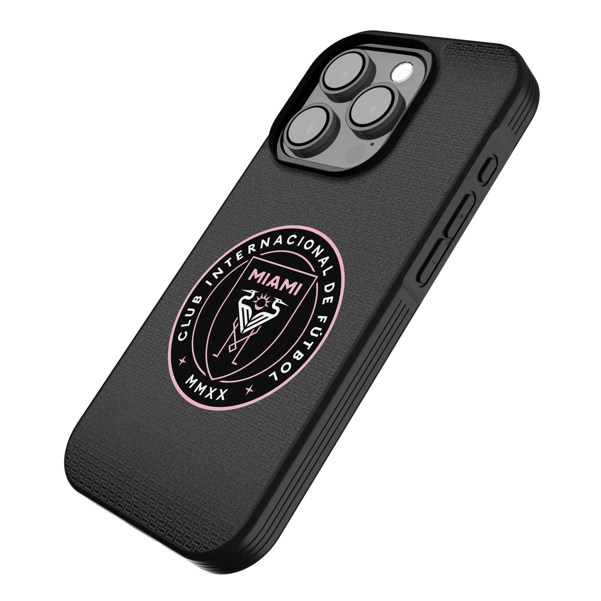 Inter Miami CF Linen iPhone Bump Phone Case for Apple iPhone - Isometric View