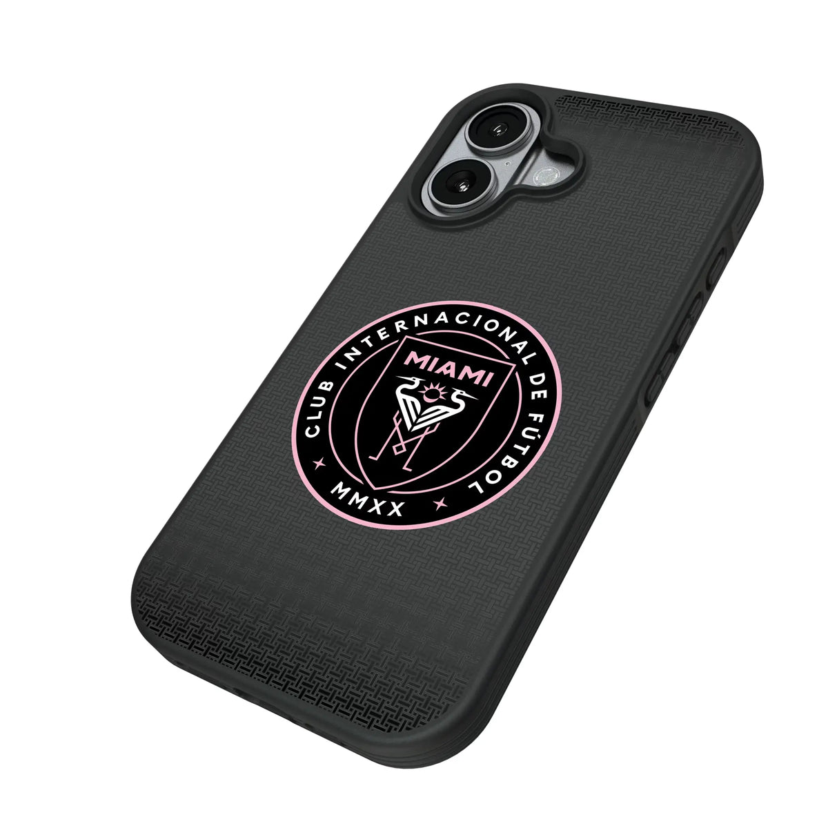 Inter Miami CF Linen iPhone Bump Phone Case for Apple iPhone - Isometric View#Device_iPhone 17