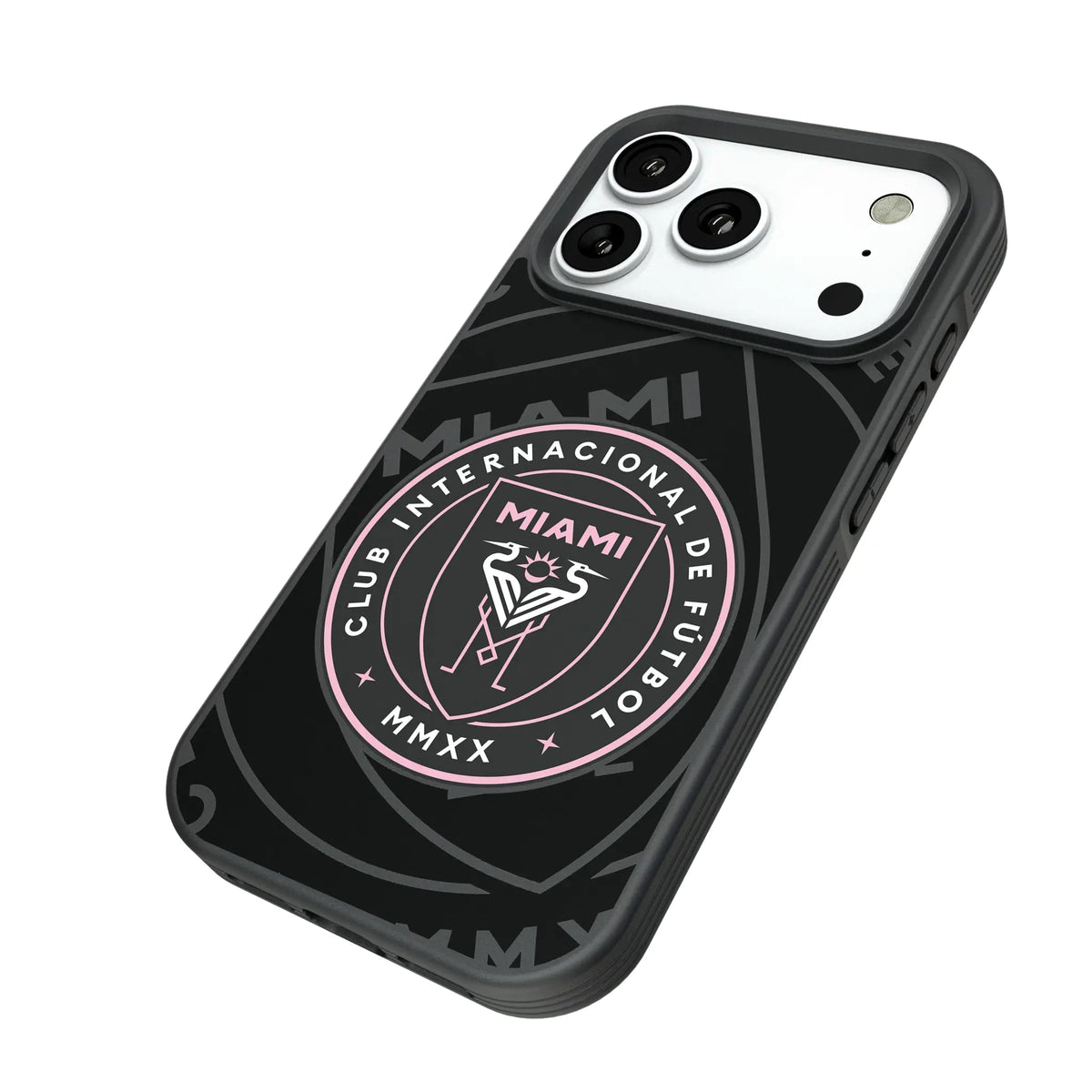 Inter Miami CF Monocolor Tilt iPhone Bump Phone Case for Apple iPhone - Isometric View#Device_iPhone 18 Pro