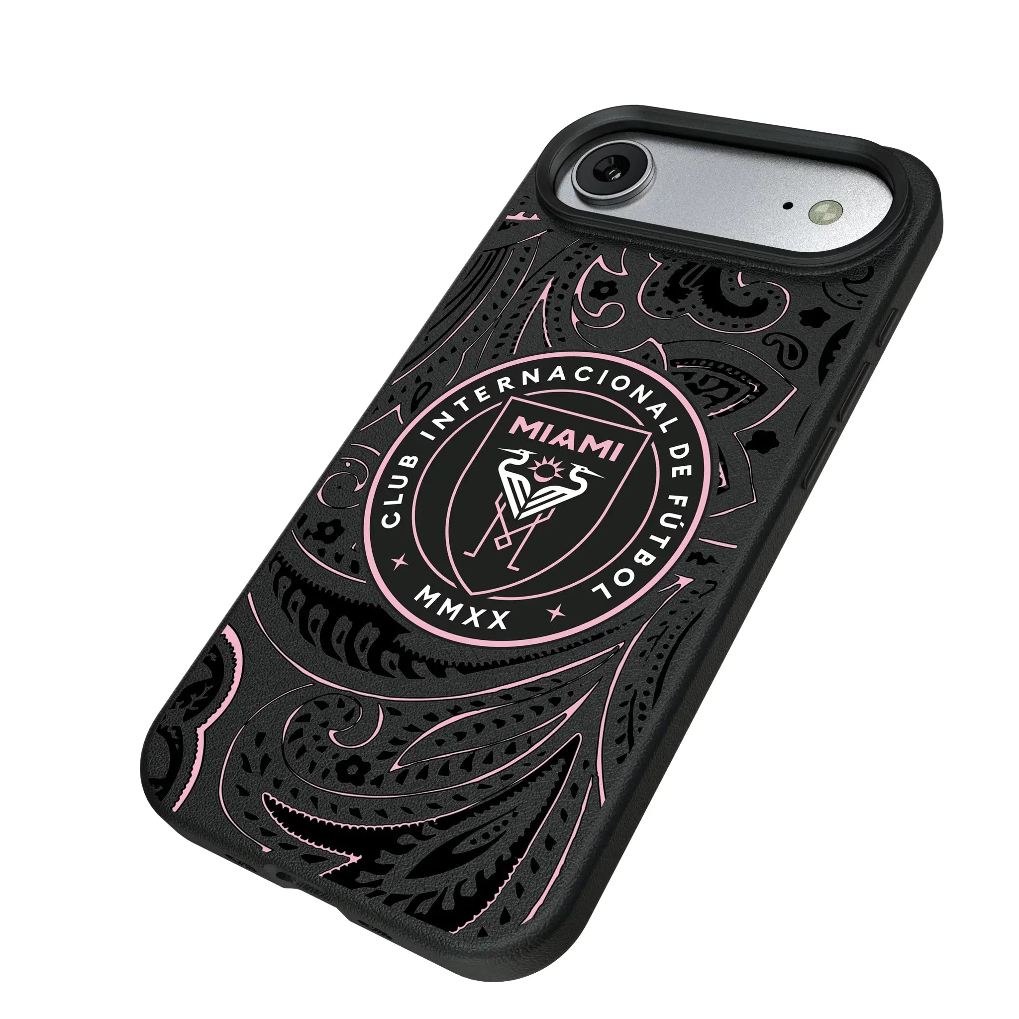 Inter Miami CF Paisley iPhone MagSafe Compatible Phone Case for Apple iPhone - Isometric View#Device_iPhone Air