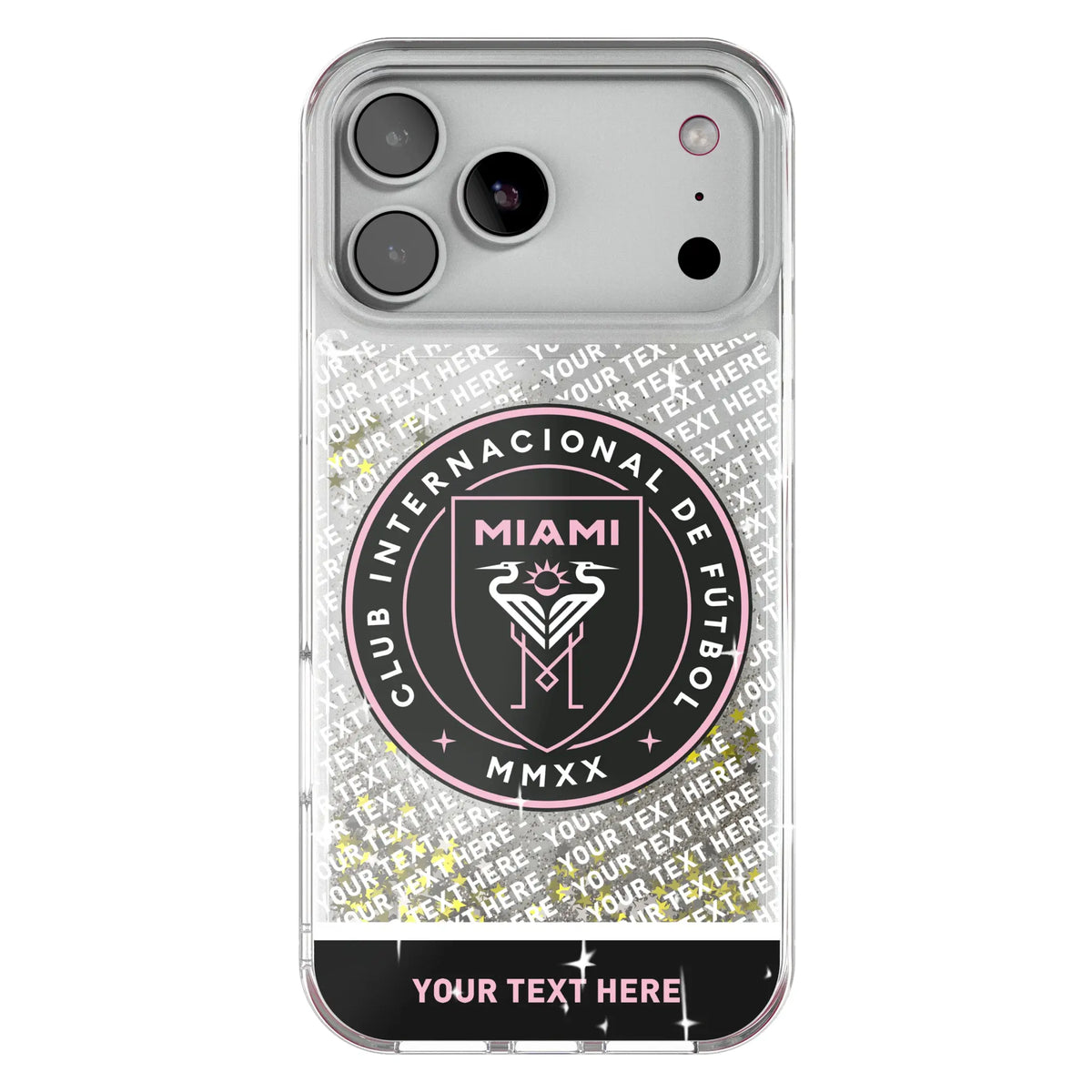 Inter Miami CF Personalized EndZone Plus Glitter Phone Case for Apple iPhone