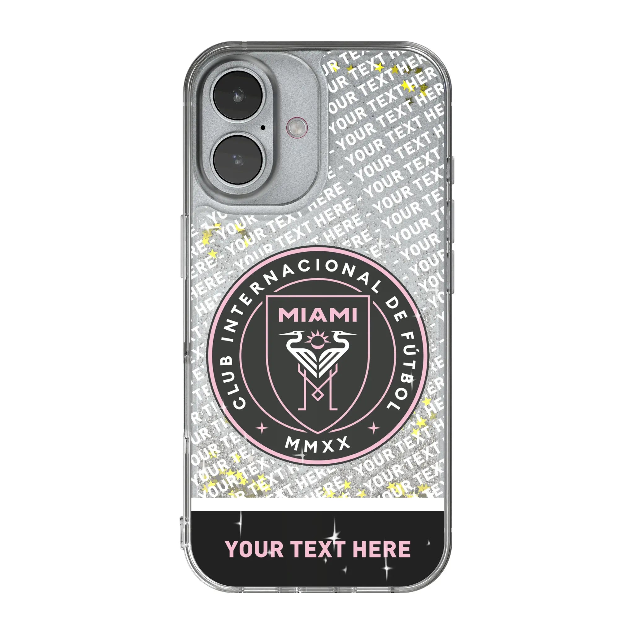 Inter Miami CF Personalized EndZone Plus iPhone Glitter Phone Case for Apple iPhone