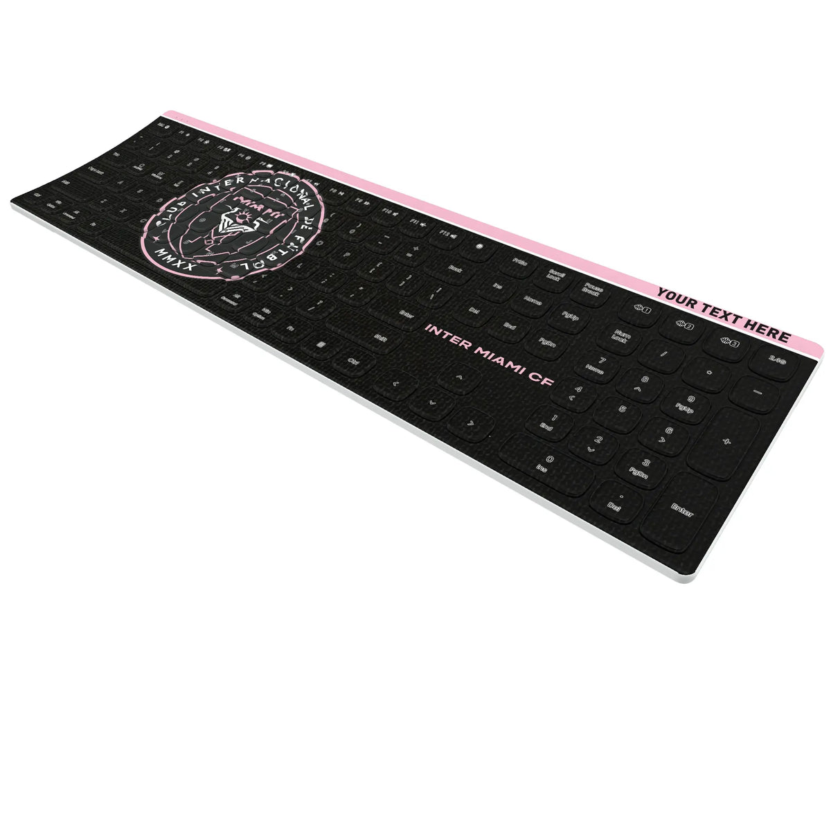 Inter Miami CF Personalized Endzone Solid KKB605 Curved Wireless Keyboard - Isometric View