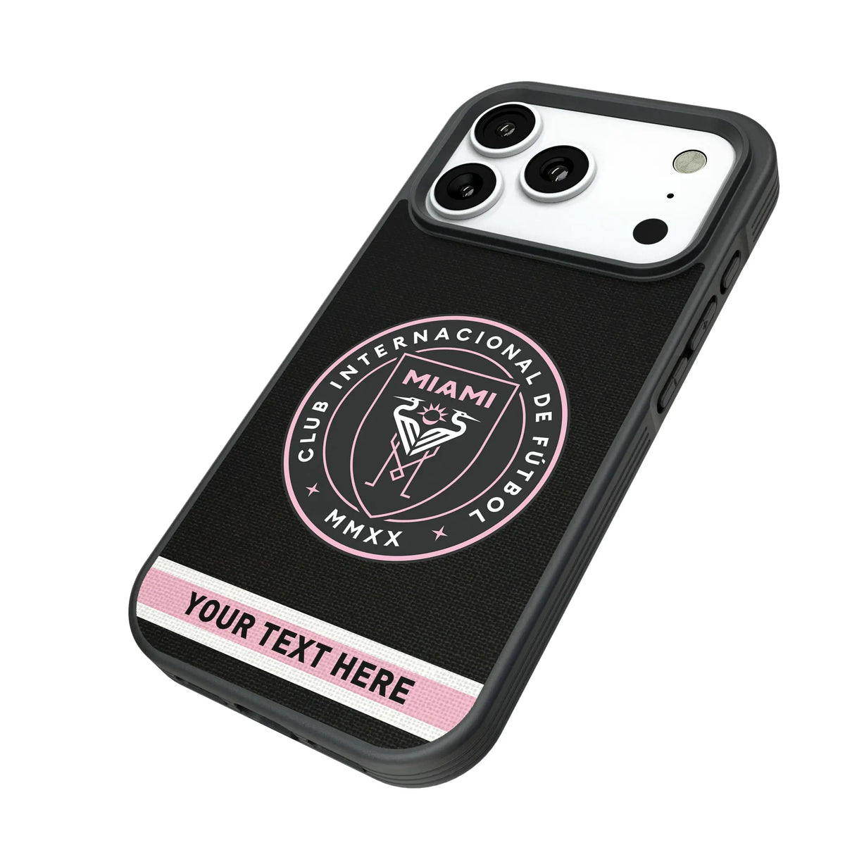 Inter Miami CF Personalized Stripe iPhone Bump Phone Case for Apple iPhone - Isometric View#Device_iPhone 18 Pro
