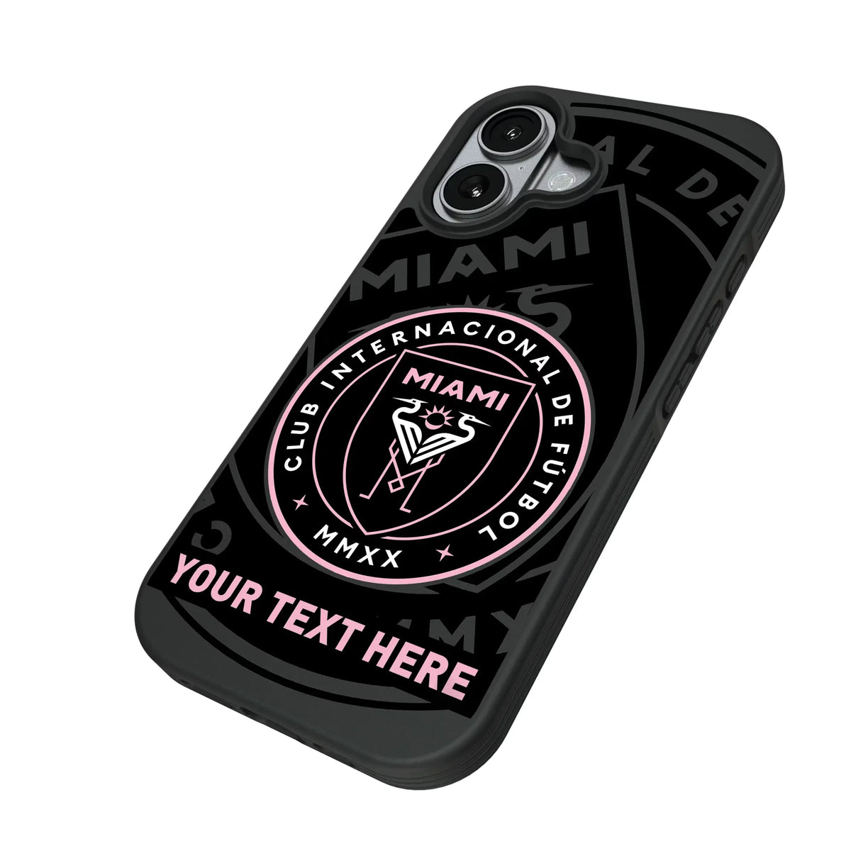 Inter Miami CF Personalized Tilt iPhone Bump Phone Case for Apple iPhone - Isometric View#Device_iPhone 17