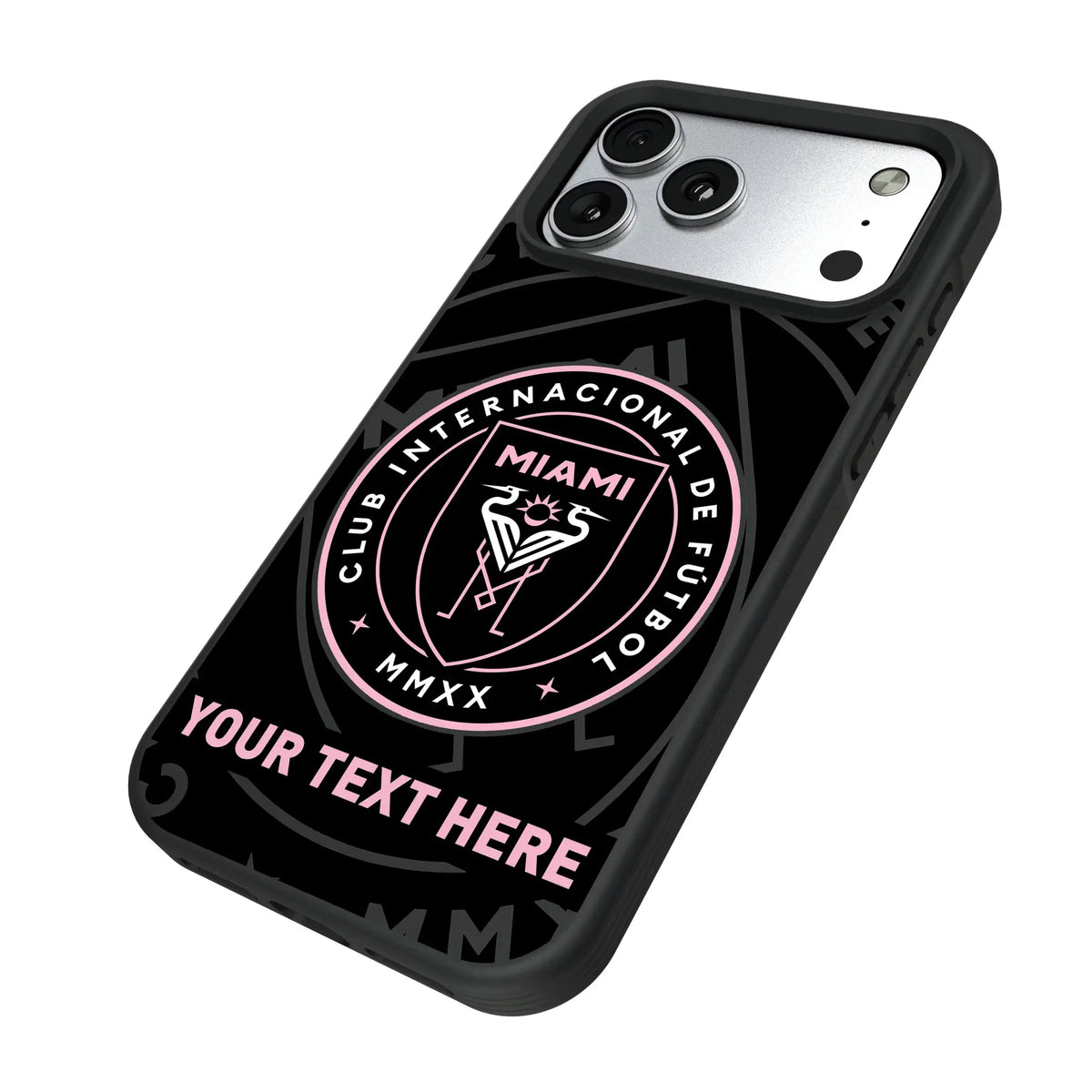 Inter Miami CF Personalized Tilt iPhone Bump Phone Case for Apple iPhone - Isometric View#Device_iPhone 17 Pro Max