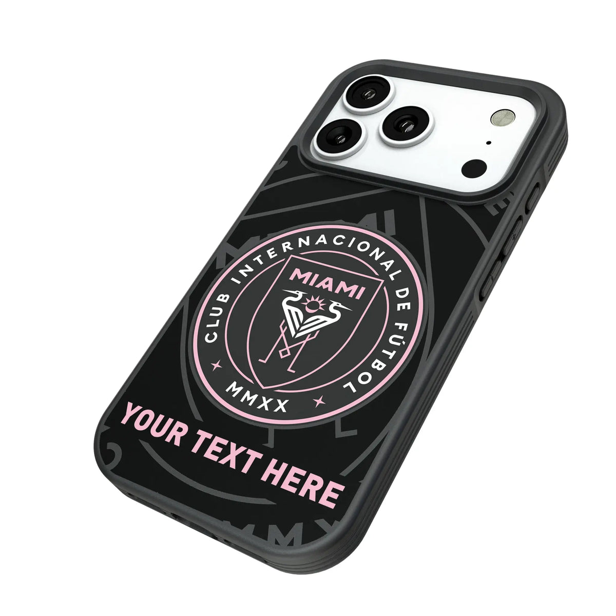 Inter Miami CF Personalized Tilt iPhone Bump Phone Case for Apple iPhone - Isometric View#Device_iPhone 18 Pro