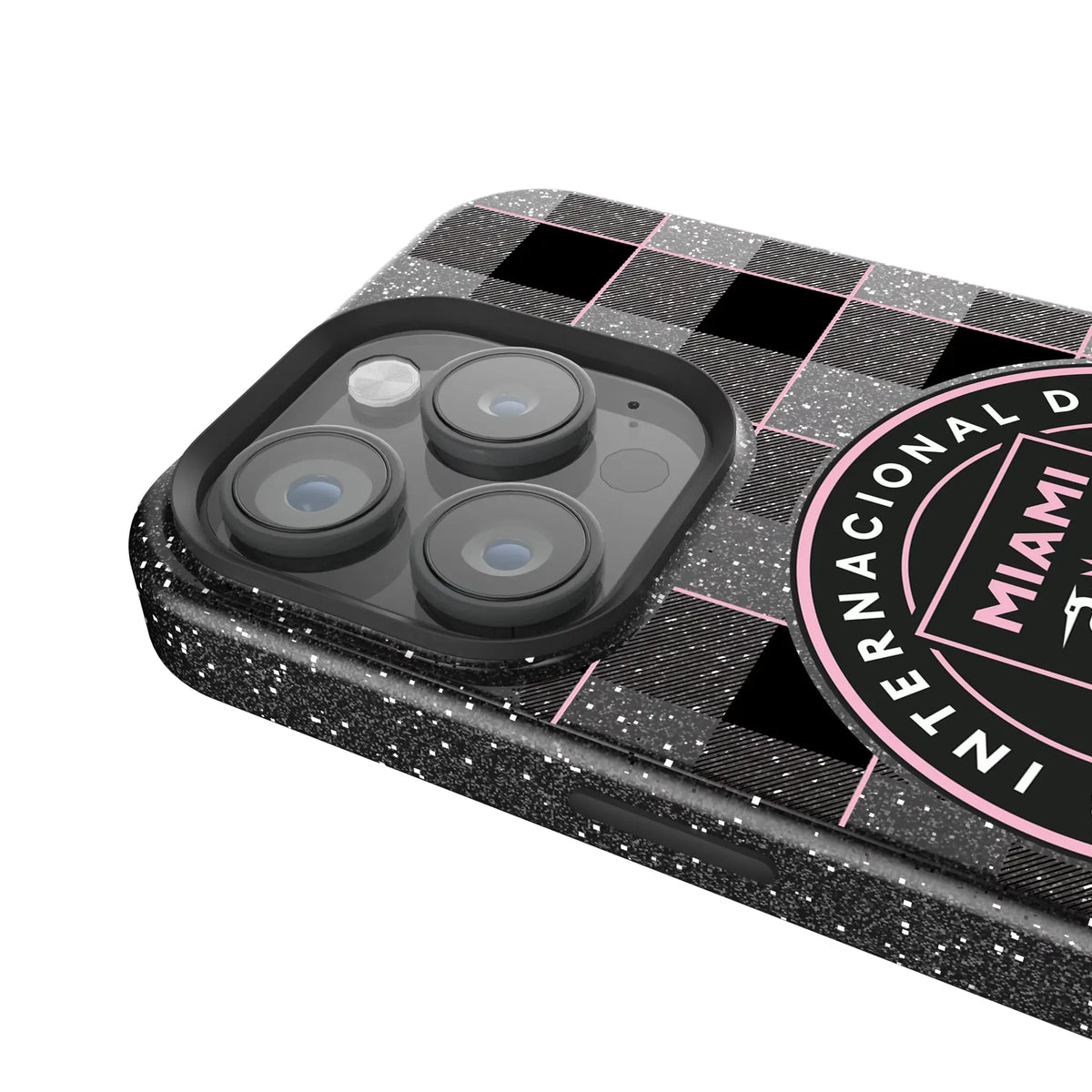 Inter Miami CF Plaid iPhone Bling Phone Case for Apple iPhone - Detail