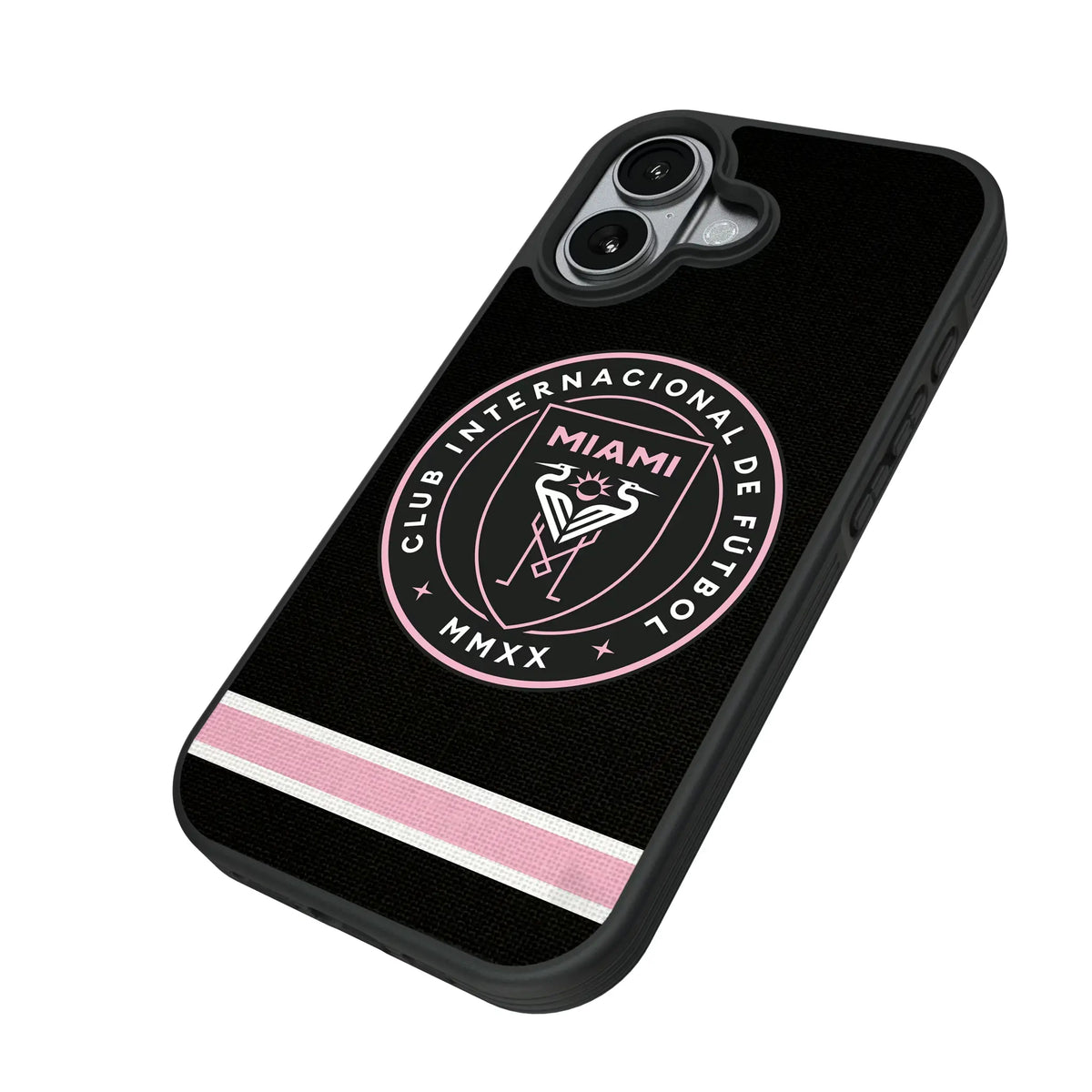 Inter Miami CF Stripe iPhone Bump Phone Case for Apple iPhone - Isometric View#Device_iPhone 17