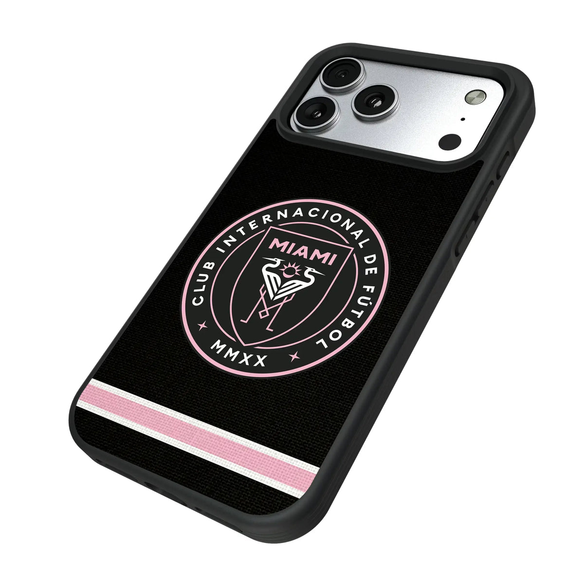 Inter Miami CF Stripe iPhone Bump Phone Case for Apple iPhone - Isometric View#Device_iPhone 17 Pro Max