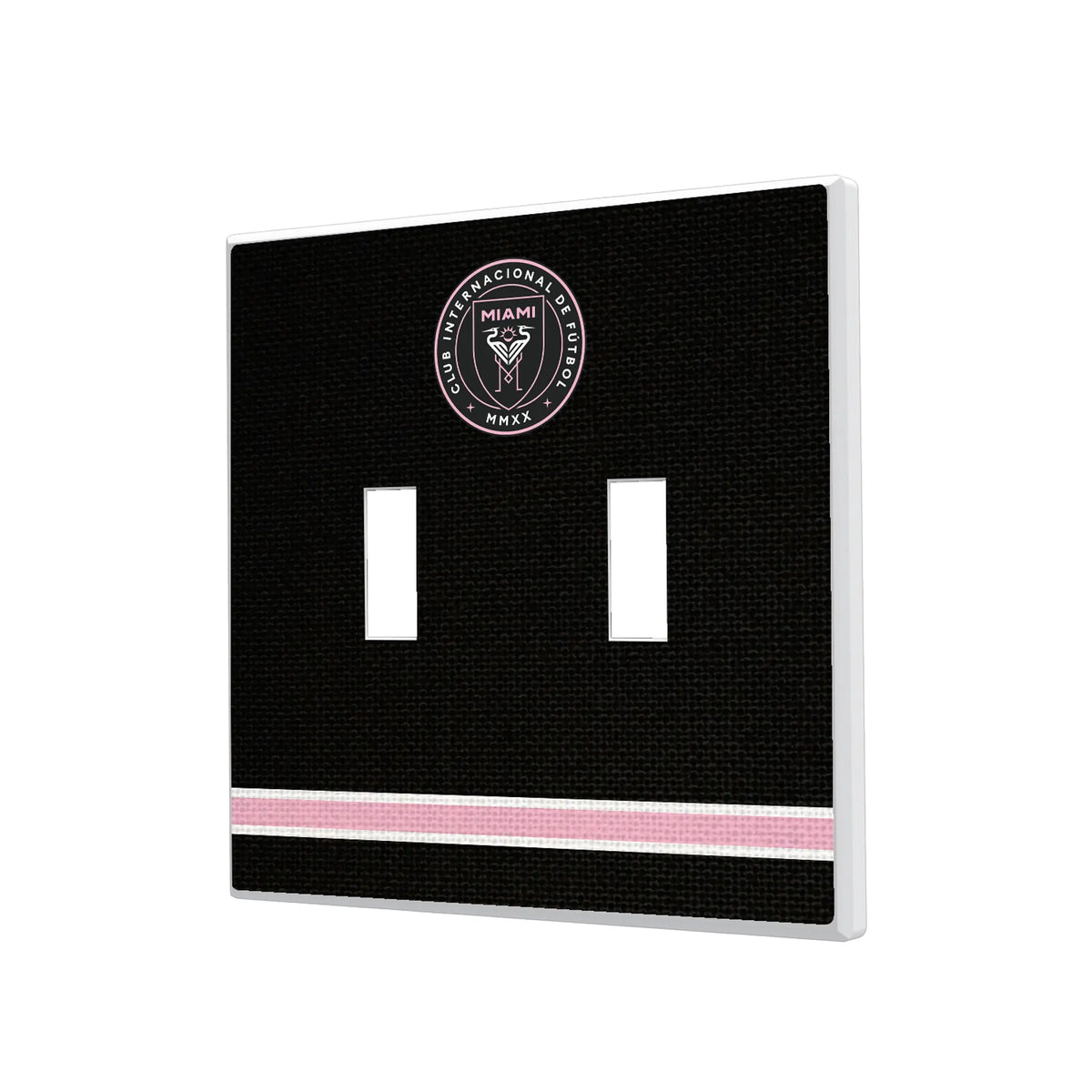 Inter Miami CF Stripe Hidden-Screw Light Switch Plate#Style_Double Toggle