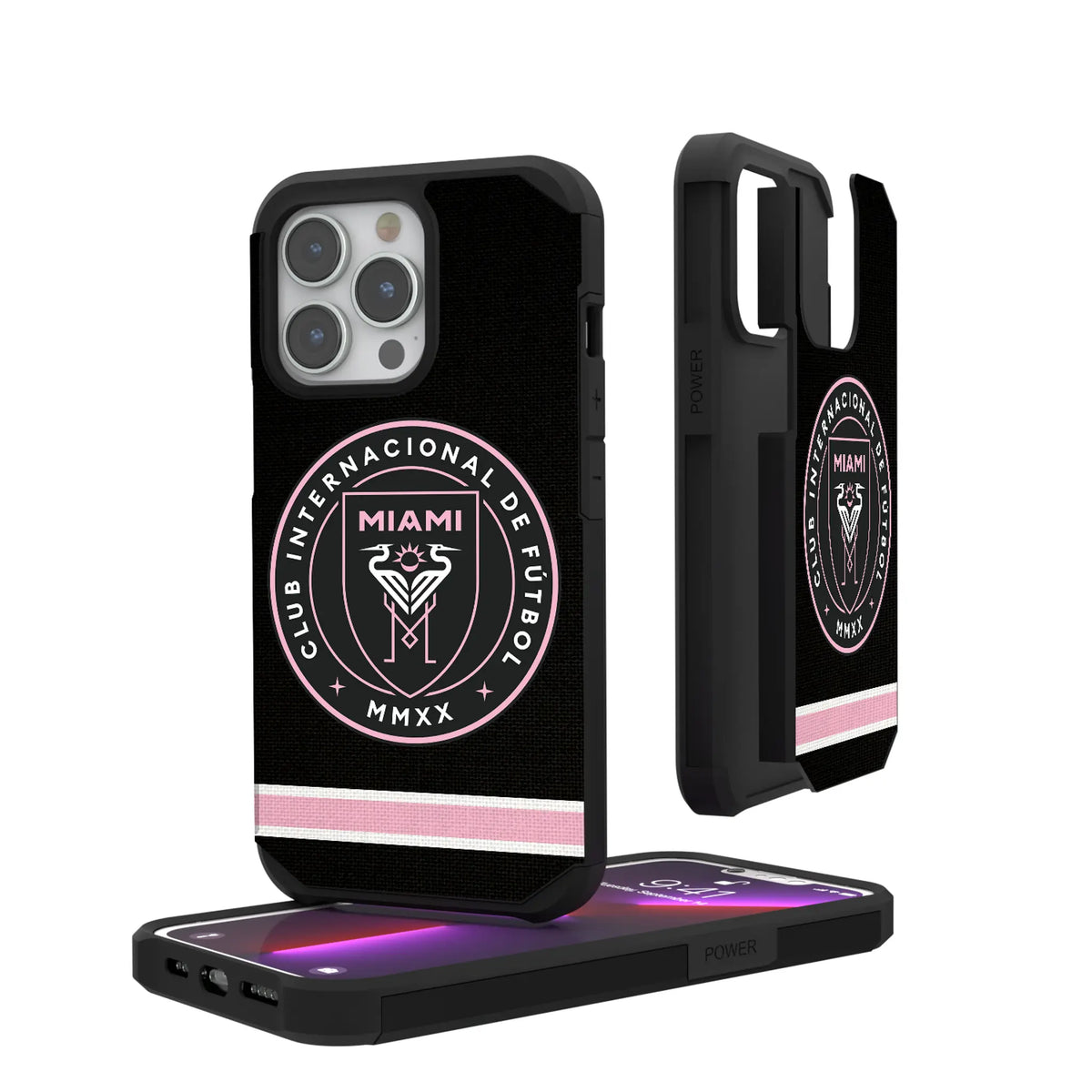 Inter Miami CF Stripe iPhone Rugged Phone Case for Apple iPhone