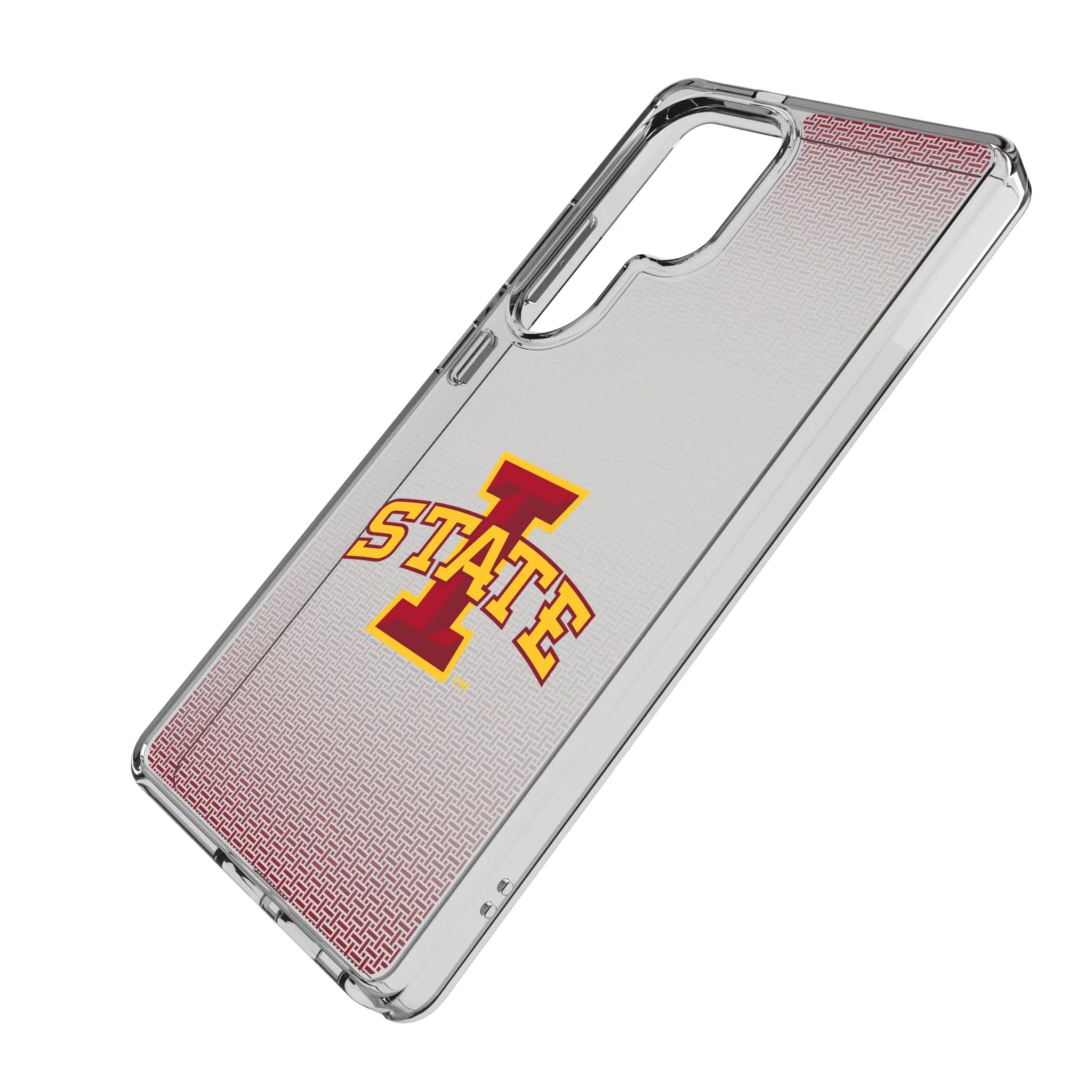 Iowa State University Cyclones Linen Galaxy Clear Phone Case for Samsung Galaxy - Isometric View#Device_Galaxy S25 Ultra