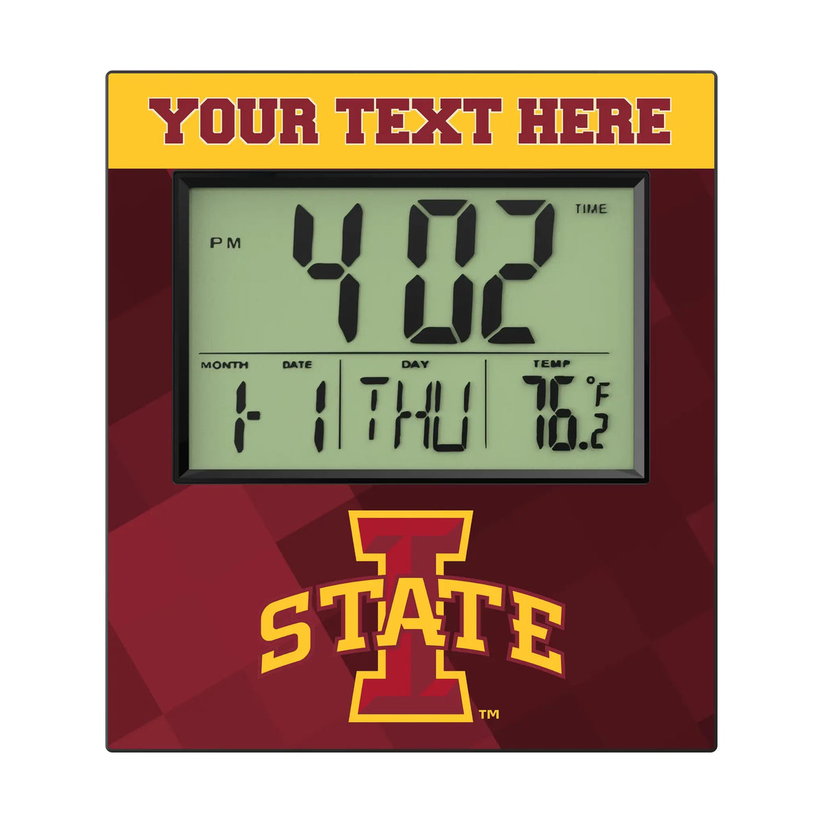 Iowa State University Cyclones Personalized Color Block Wall Clock
