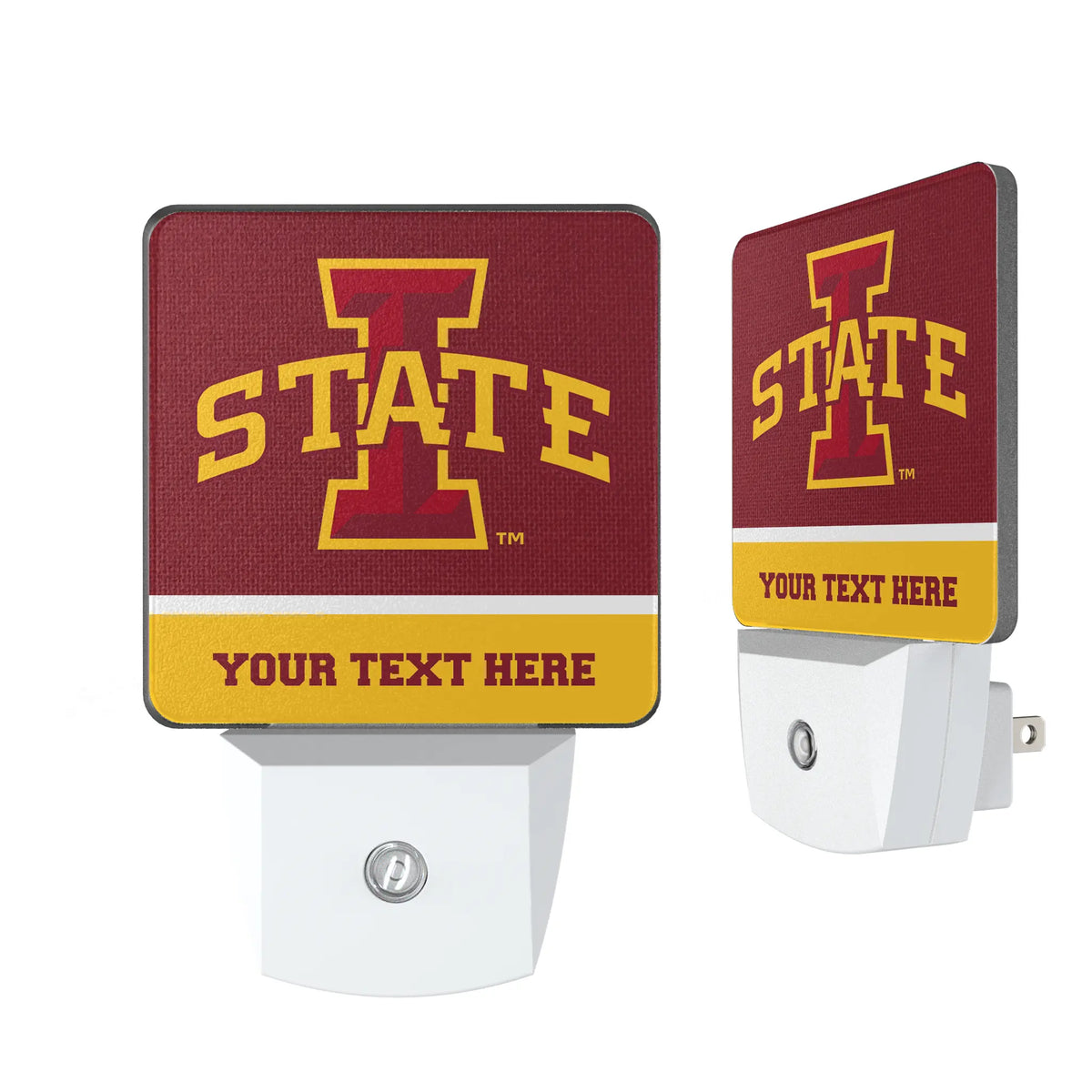 Iowa State University Cyclones Personalized Endzone Solid Night Light 2-Pack