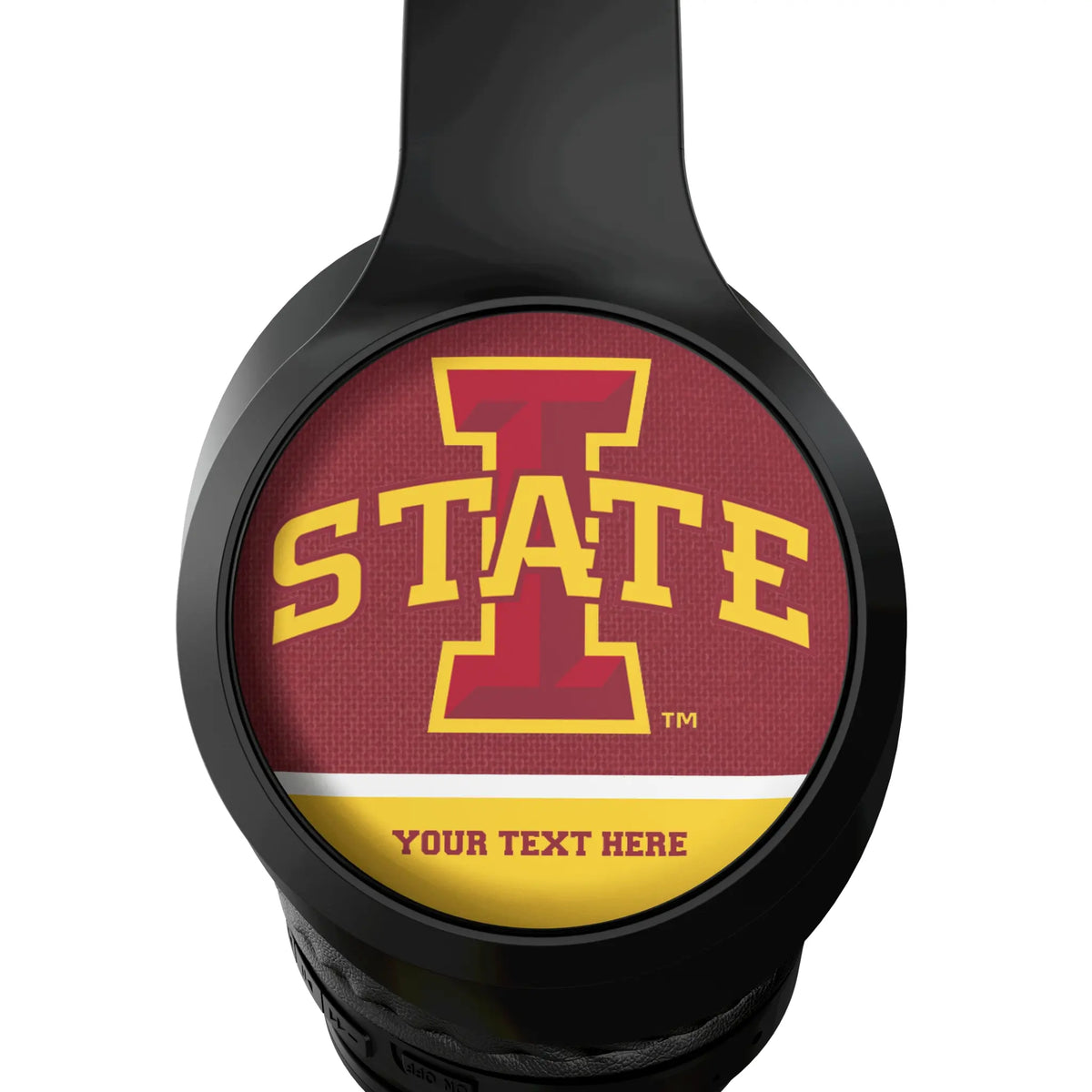 Iowa State University Cyclones Personalized Endzone Solid Wireless Over-Ear Headphones With Case - Detail