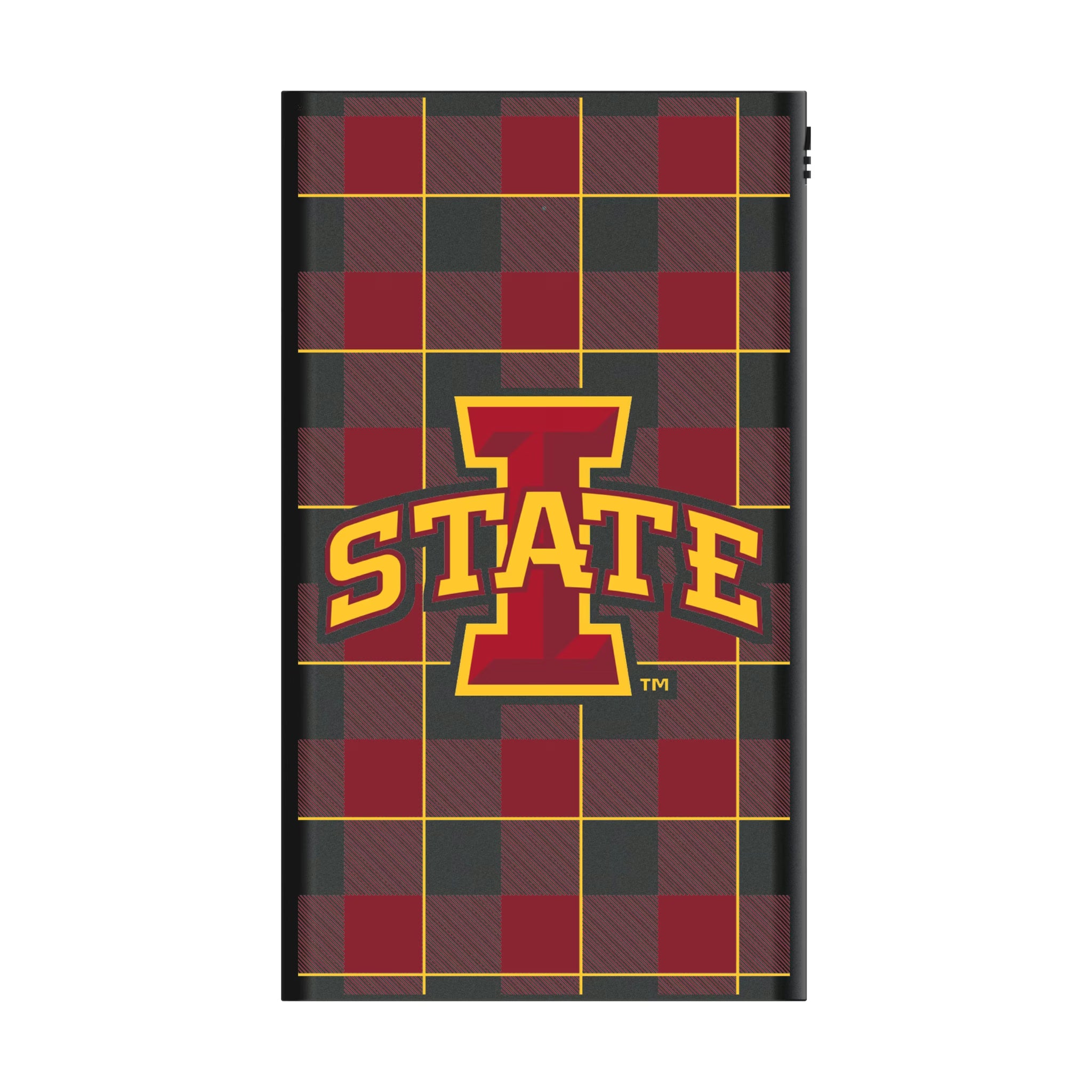 Iowa State University Cyclones Plaid 5000mAh Flat Powerbank