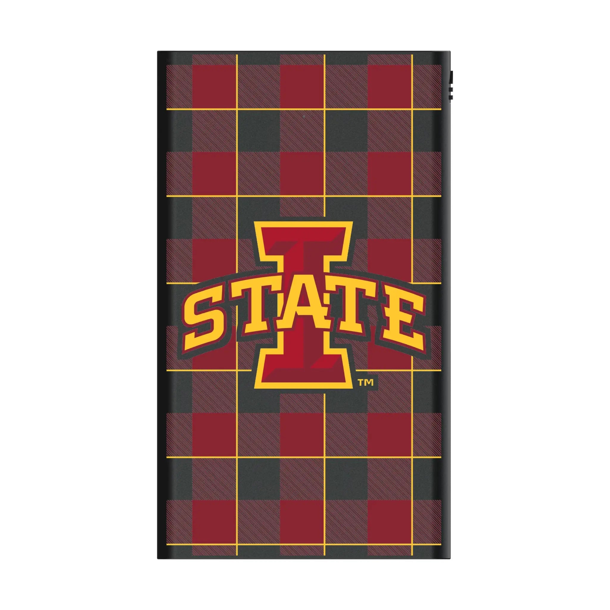 Iowa State University Cyclones Plaid 5000mAh Flat Power Bank